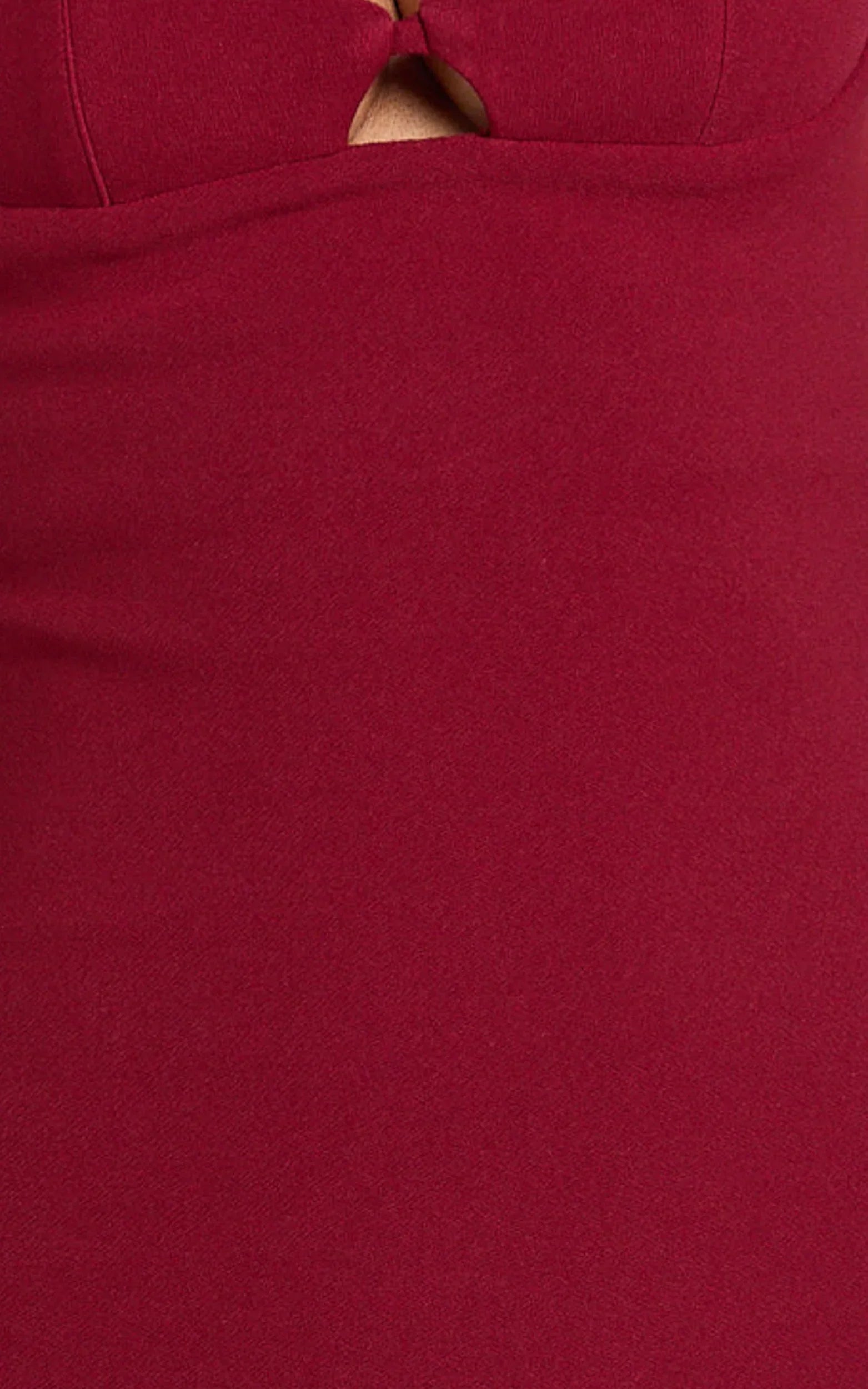 Isabelle Midi Dress - Cut Out Low Back Column Dress in Wine
