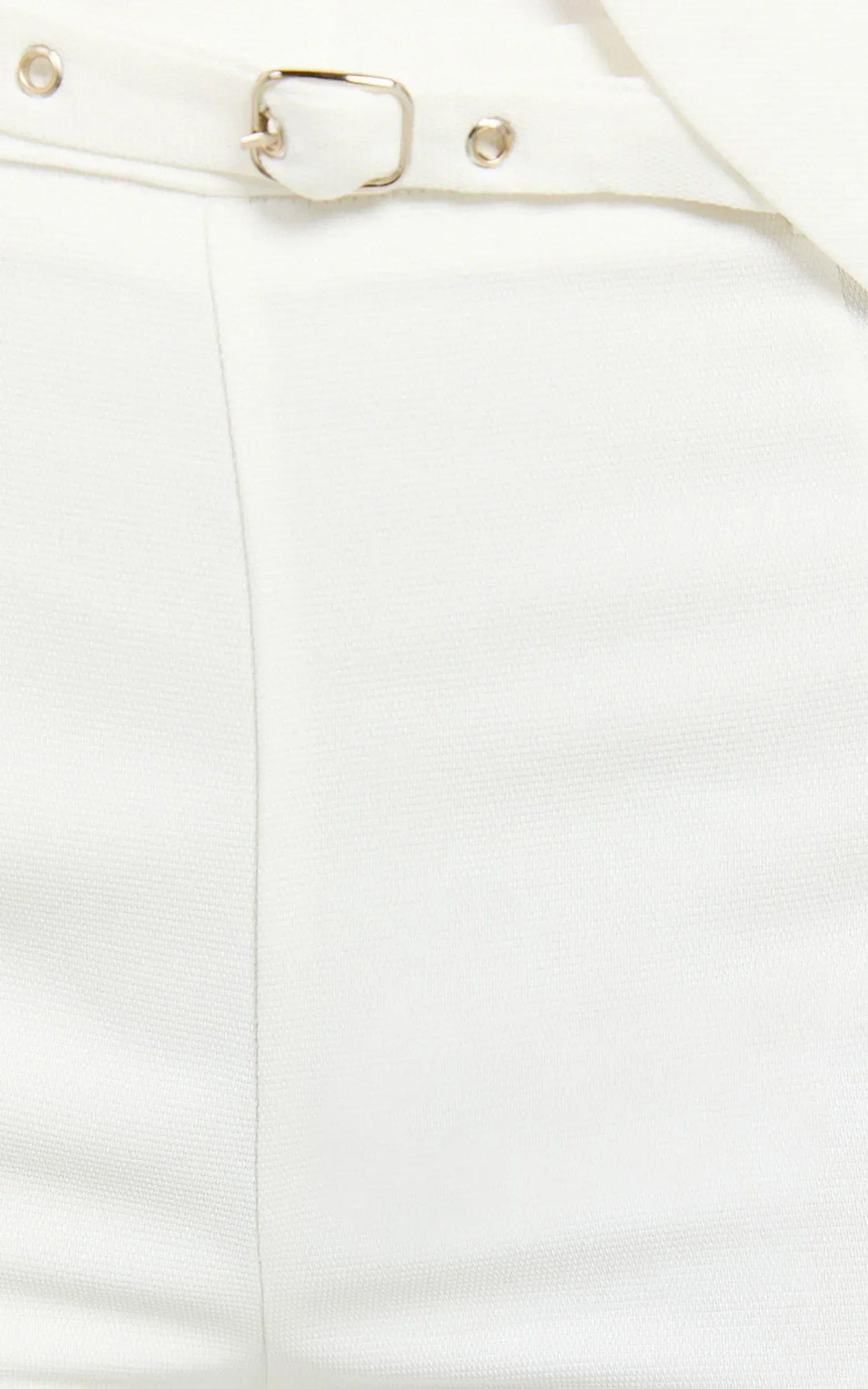 Romeo Pants - Straight Leg Mid Waist Tailored Pants in White