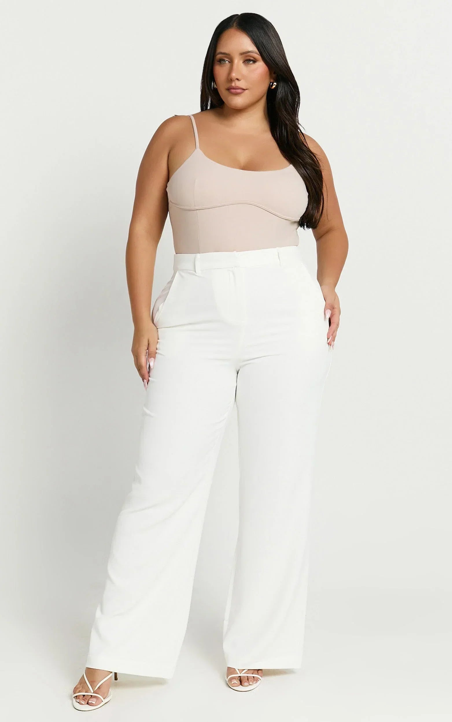Daramie Bodysuit - Underbust Detail Bodysuit in Sand