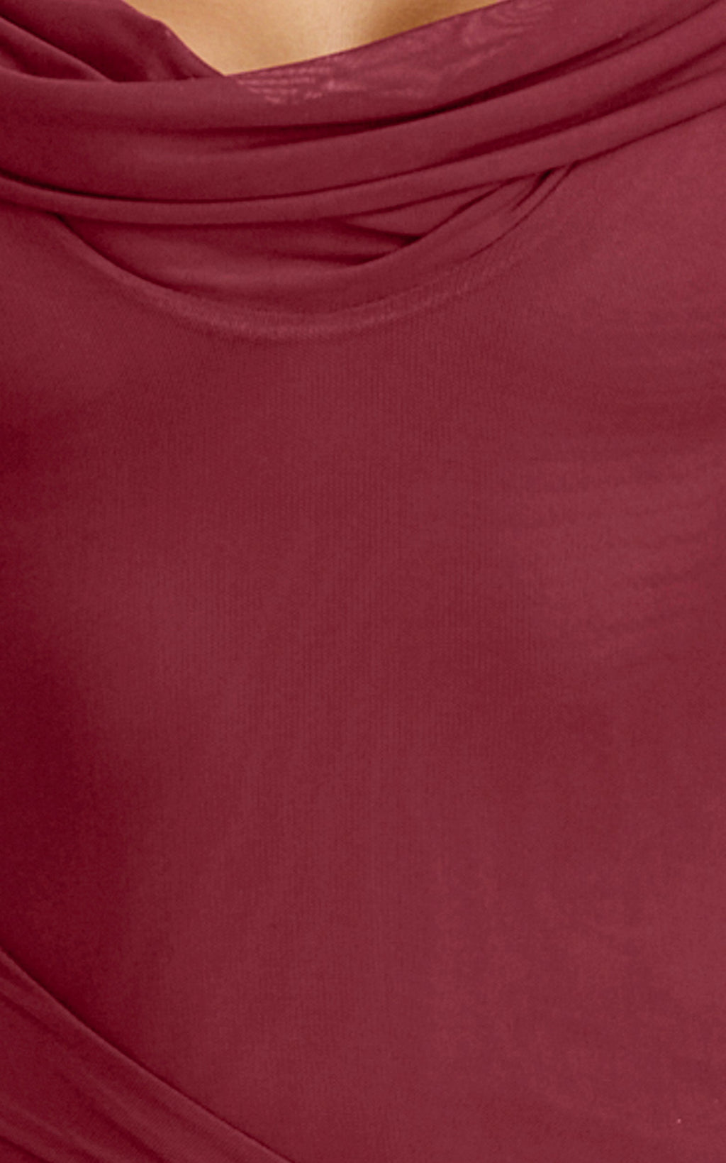 Zena Midi Dress - Cowl Neck Tie Detail Dress in Wine