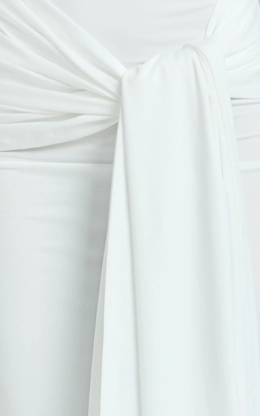 Judith Maxi Dress - Boat Neck Backless Tie Front Long Sleeve Jersey Dress in Cream