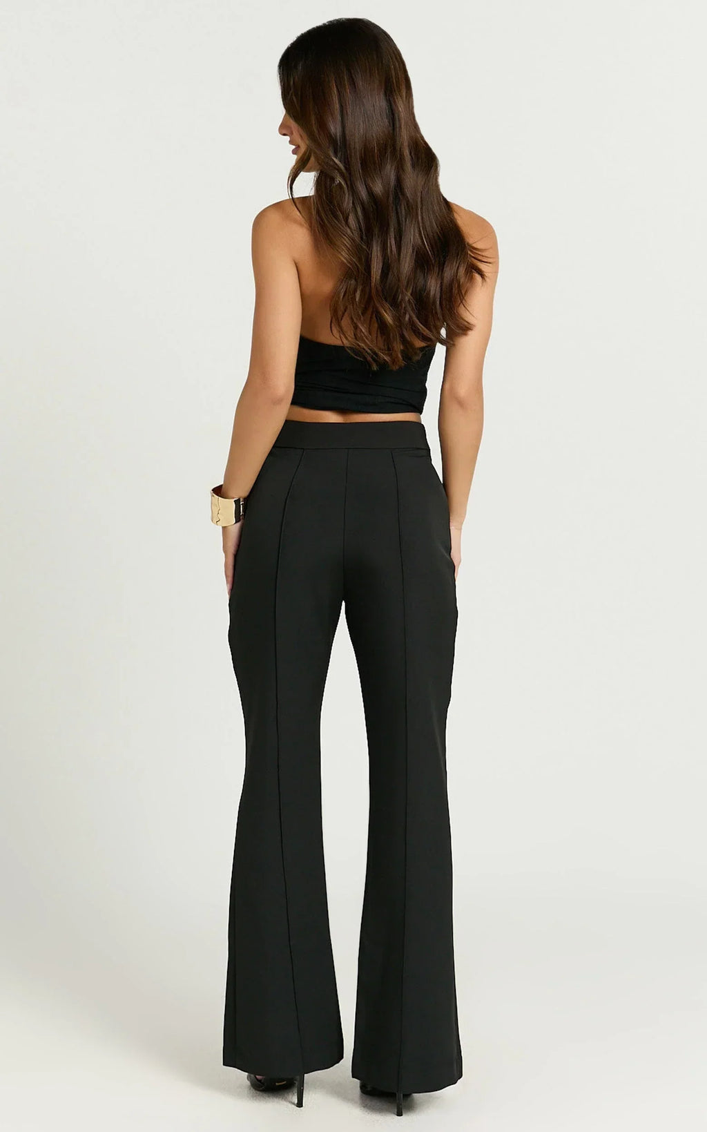 Roschel Pants - High Waisted Flared Pants in Black