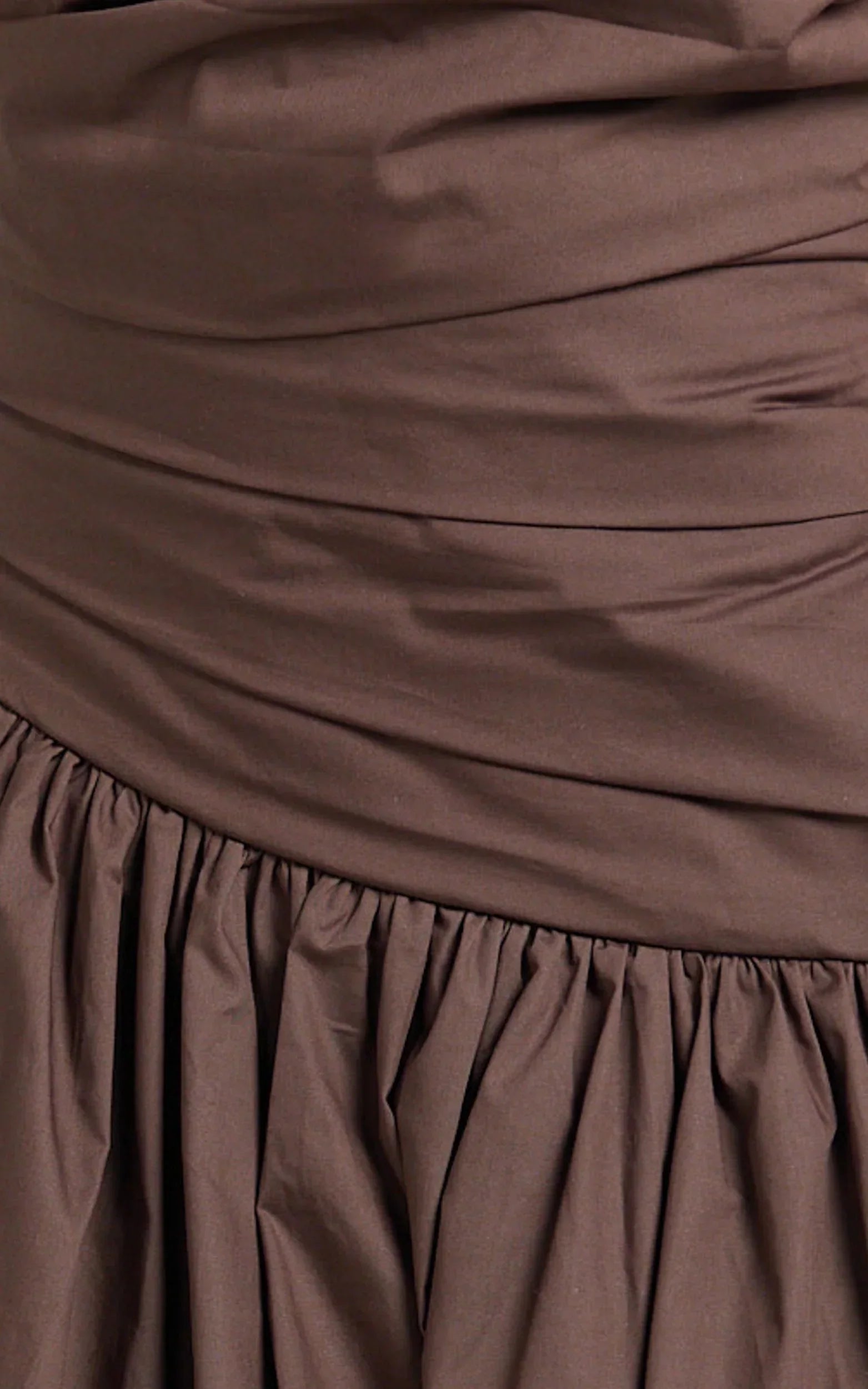 Almera Mini Dress - Strapless Ruched Dress in Chocolate