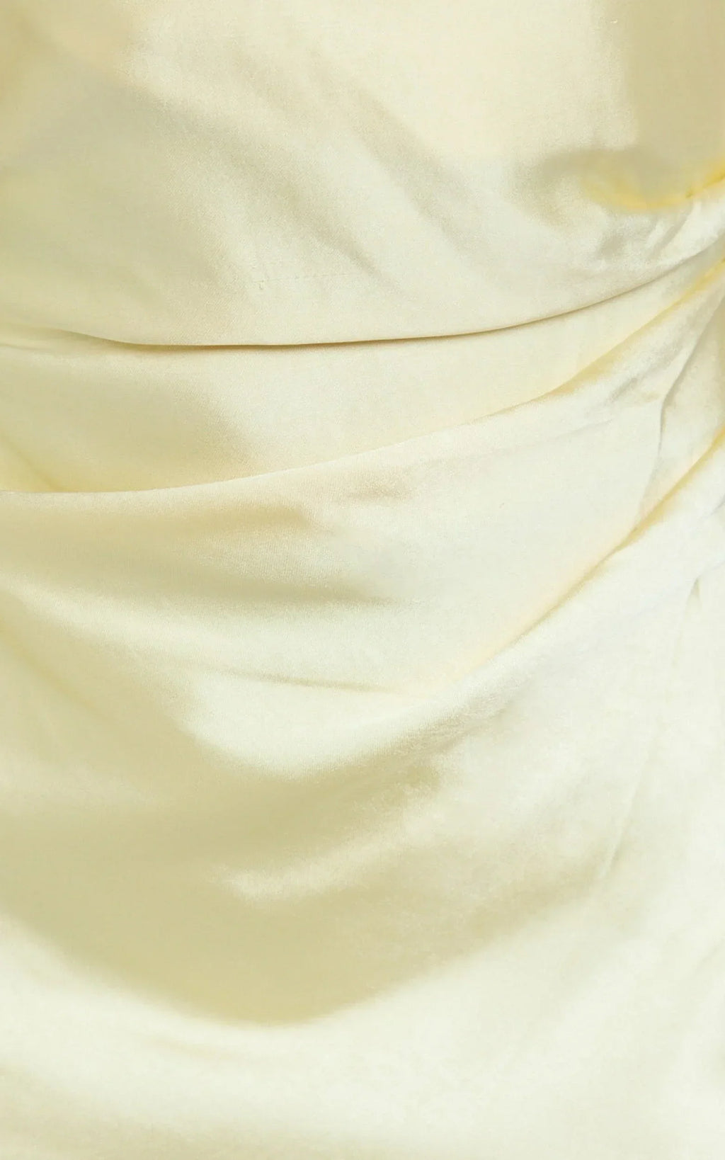 Glenda Midi Dress - Satin Strapless Side Split Dress in Lemon