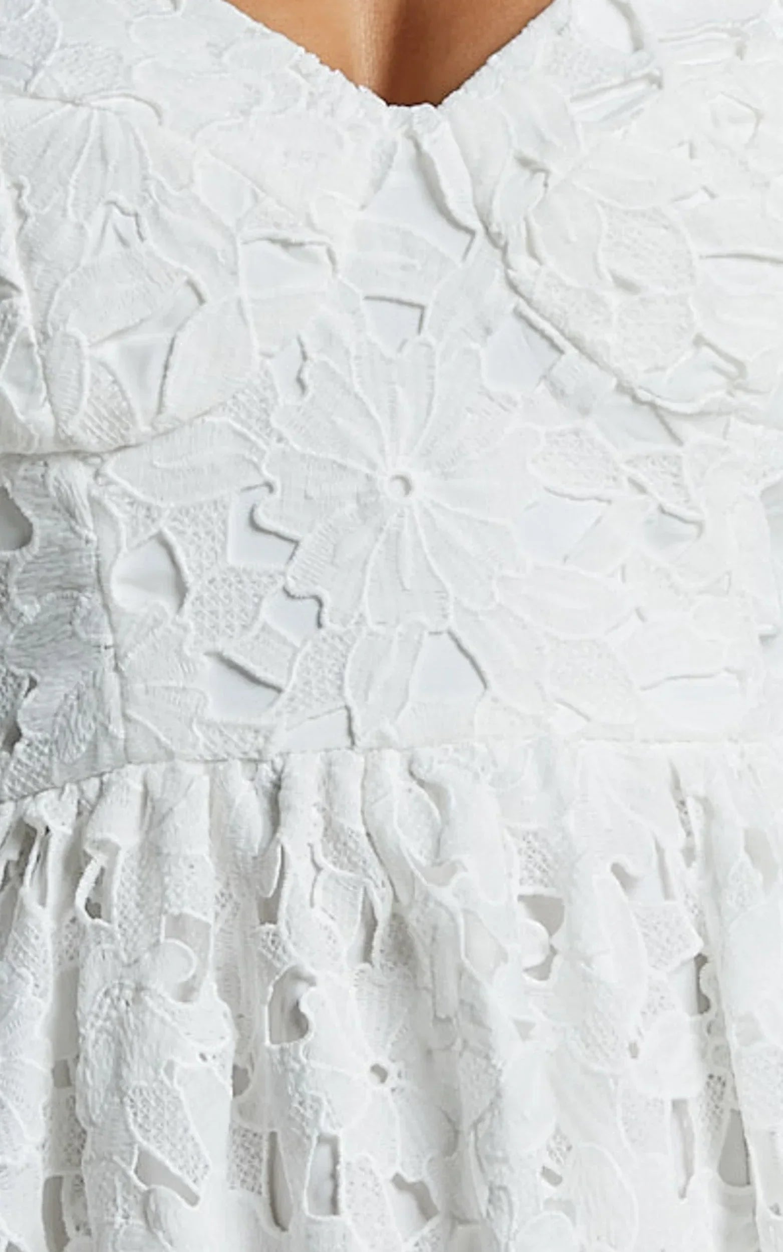 Deborah Midi Dress - Strappy Sweetheart Neck Corset Lace Dress in White