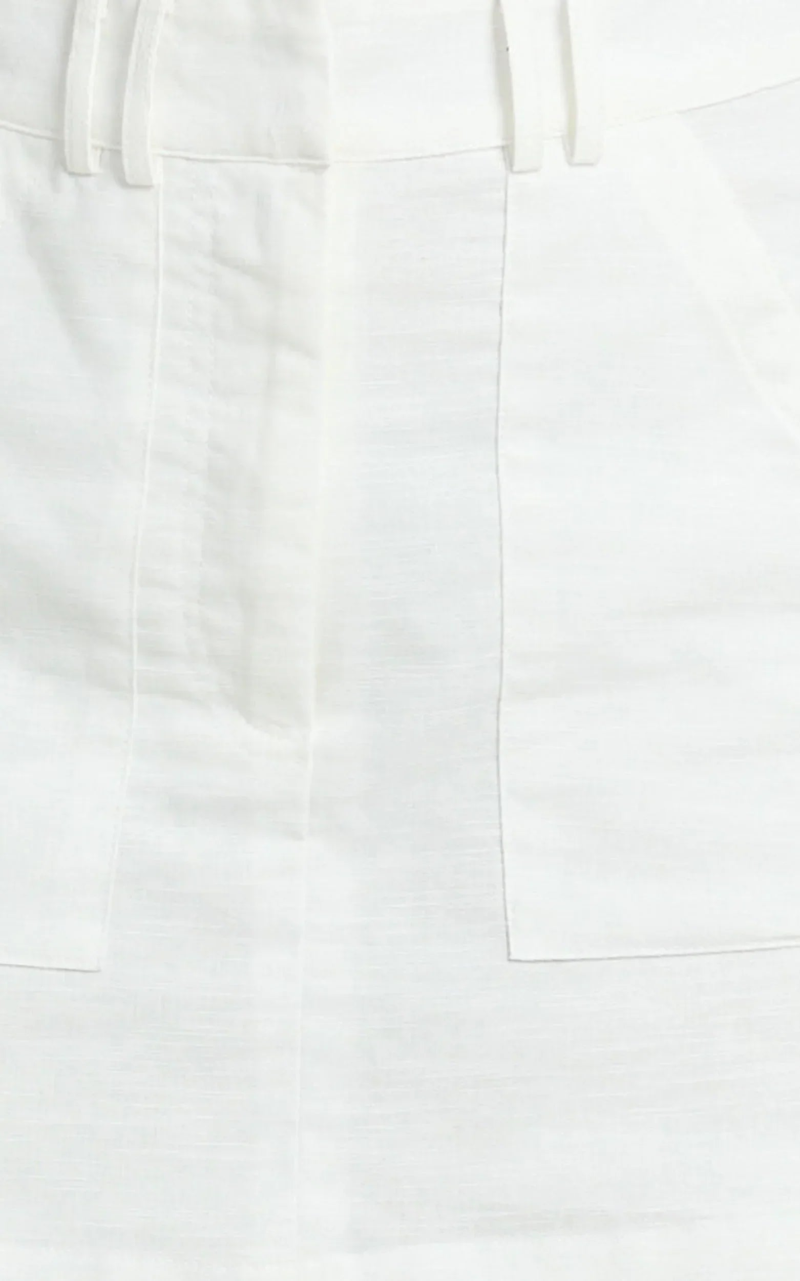 Dream Linen Blend Skort - High Waisted A Line Skort in Off White