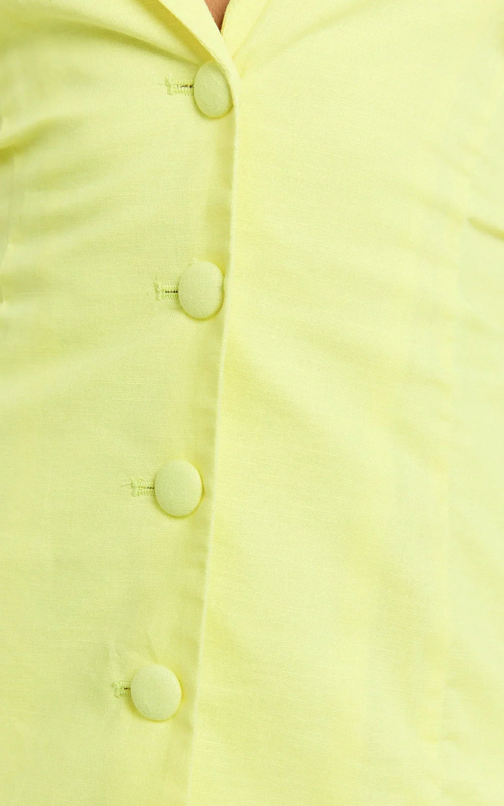 Sammie Mini Dress - Backless Halter Neck Linen Dress in Lemon