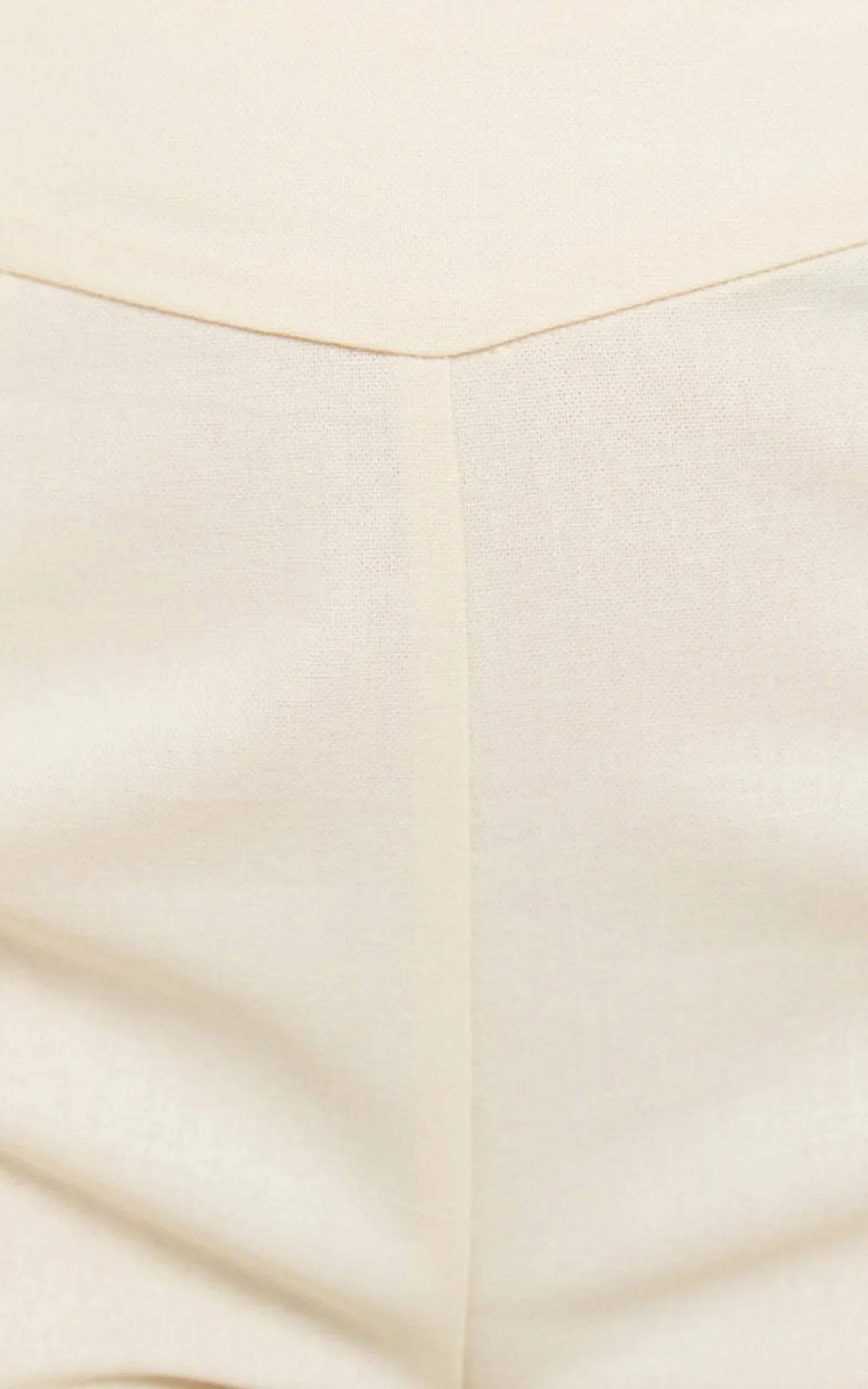 Jamir Pants - Linen Look High Waisted Fit and Flare Pants in Cream