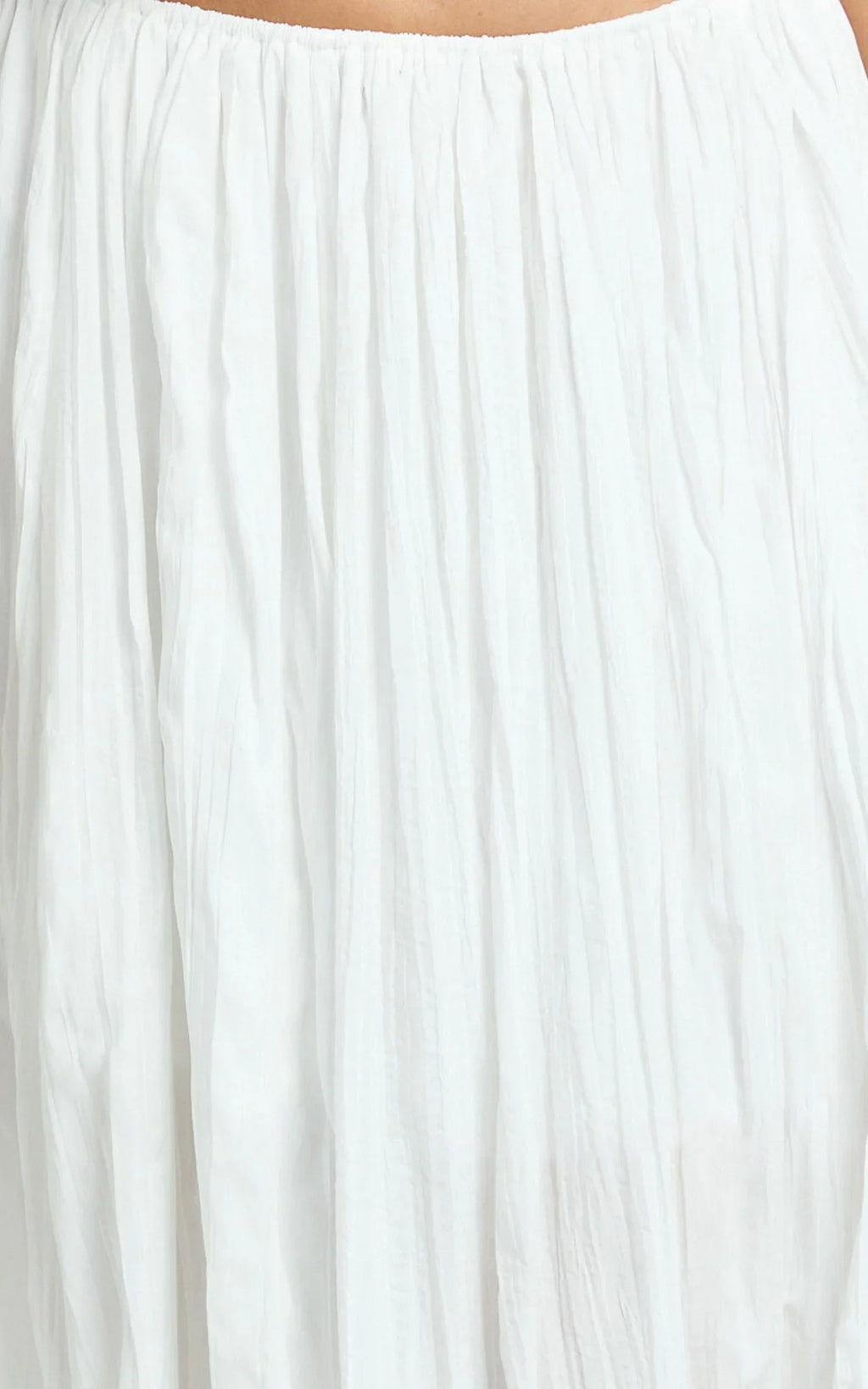 Heidi Maxi Skirt - Elastic Waist Side Split Skirt in White