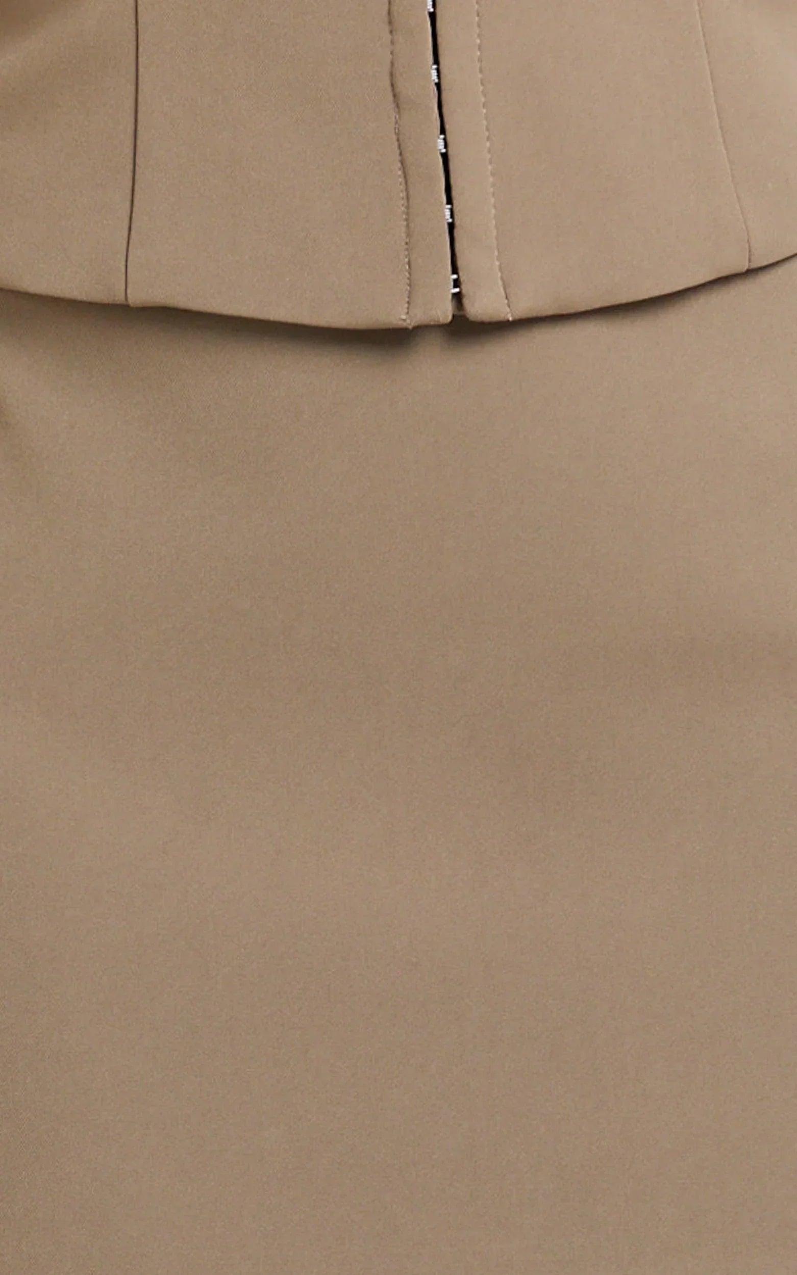 Mikey Mini Skirt - Mid Waisted Tailored A Line Skirt in Mocha