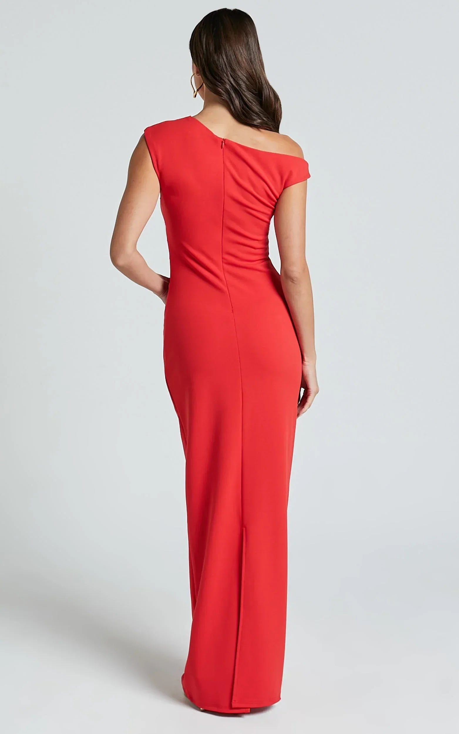 Genie Maxi Dress - Off The Shoulder Dress in Red