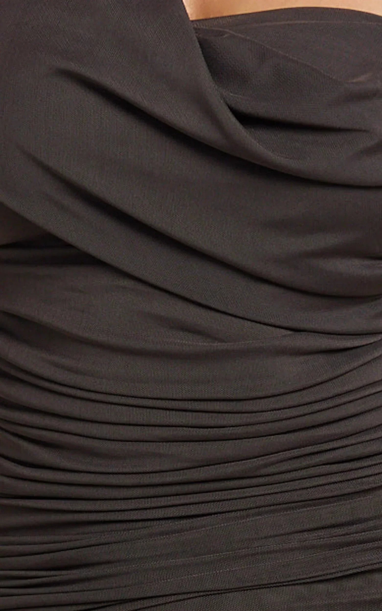 Larson Maxi Dress - Asymmetric Tie Neck Column Dress in Chocolate