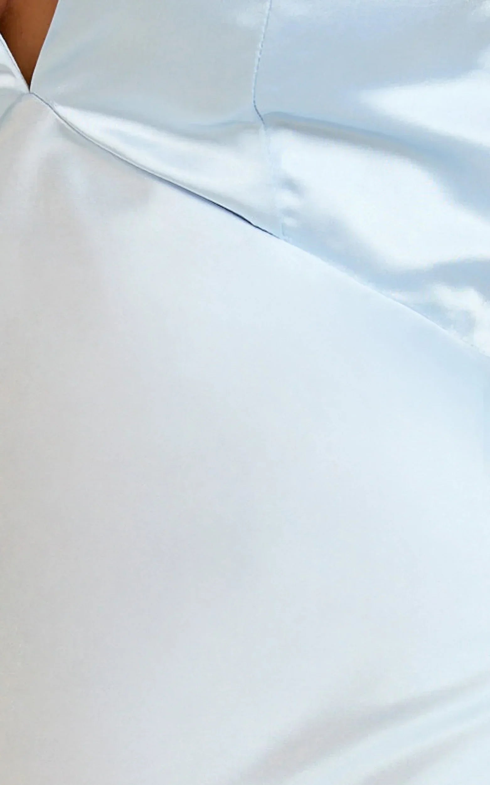 Quincy Maxi Dress - Satin Slip Dress in Sky Blue
