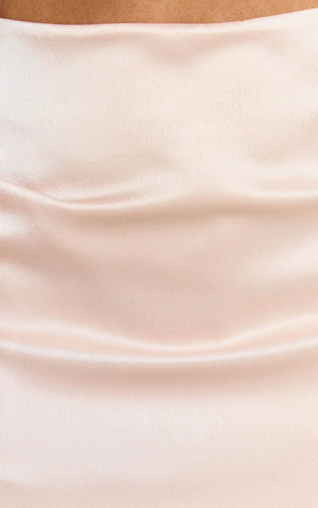 Rylah Mini Skirt - Bow Detail Satin Skirt in Pale Pink