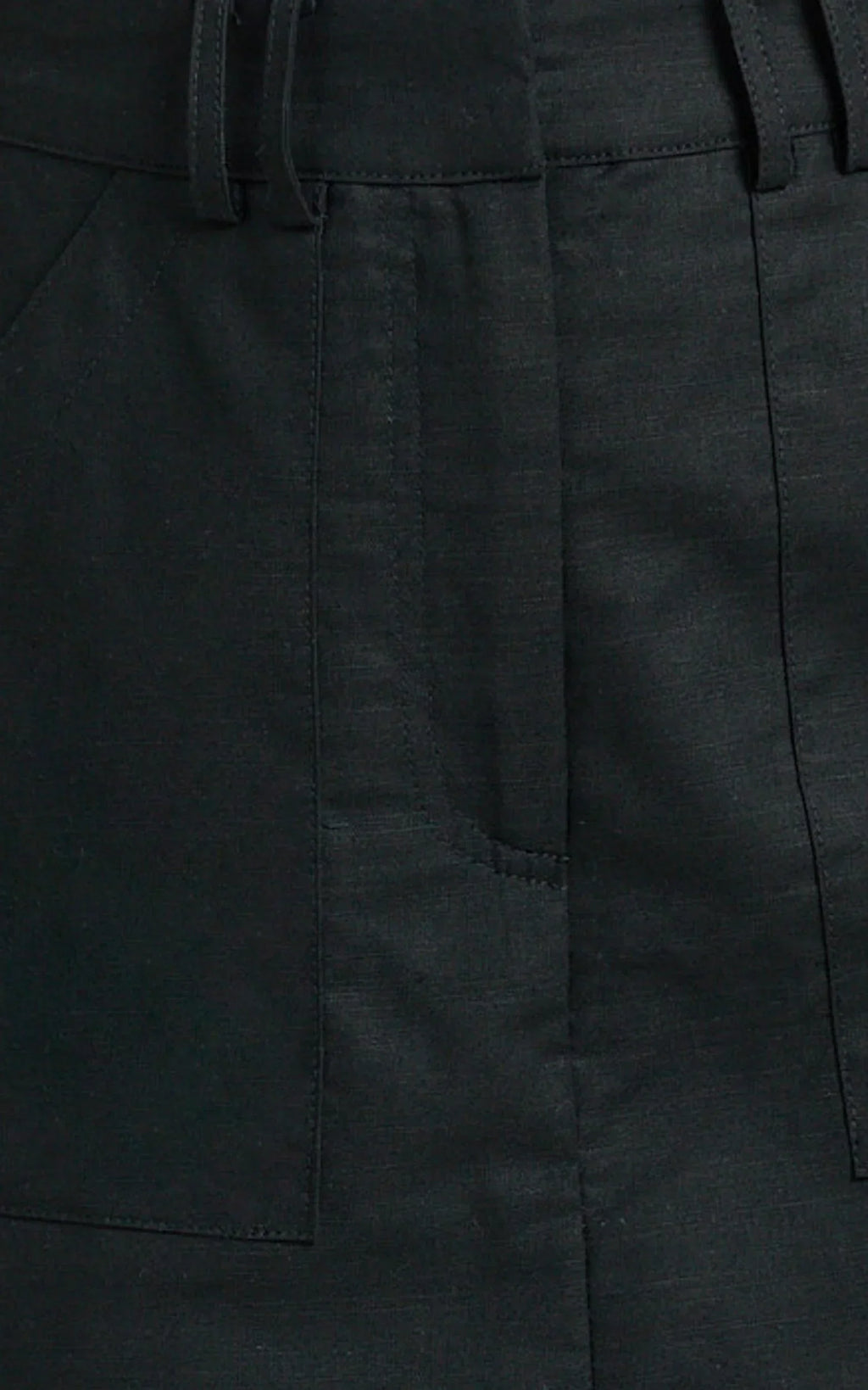 Dream Linen Blend Skort - High Waisted A Line Skort in Black