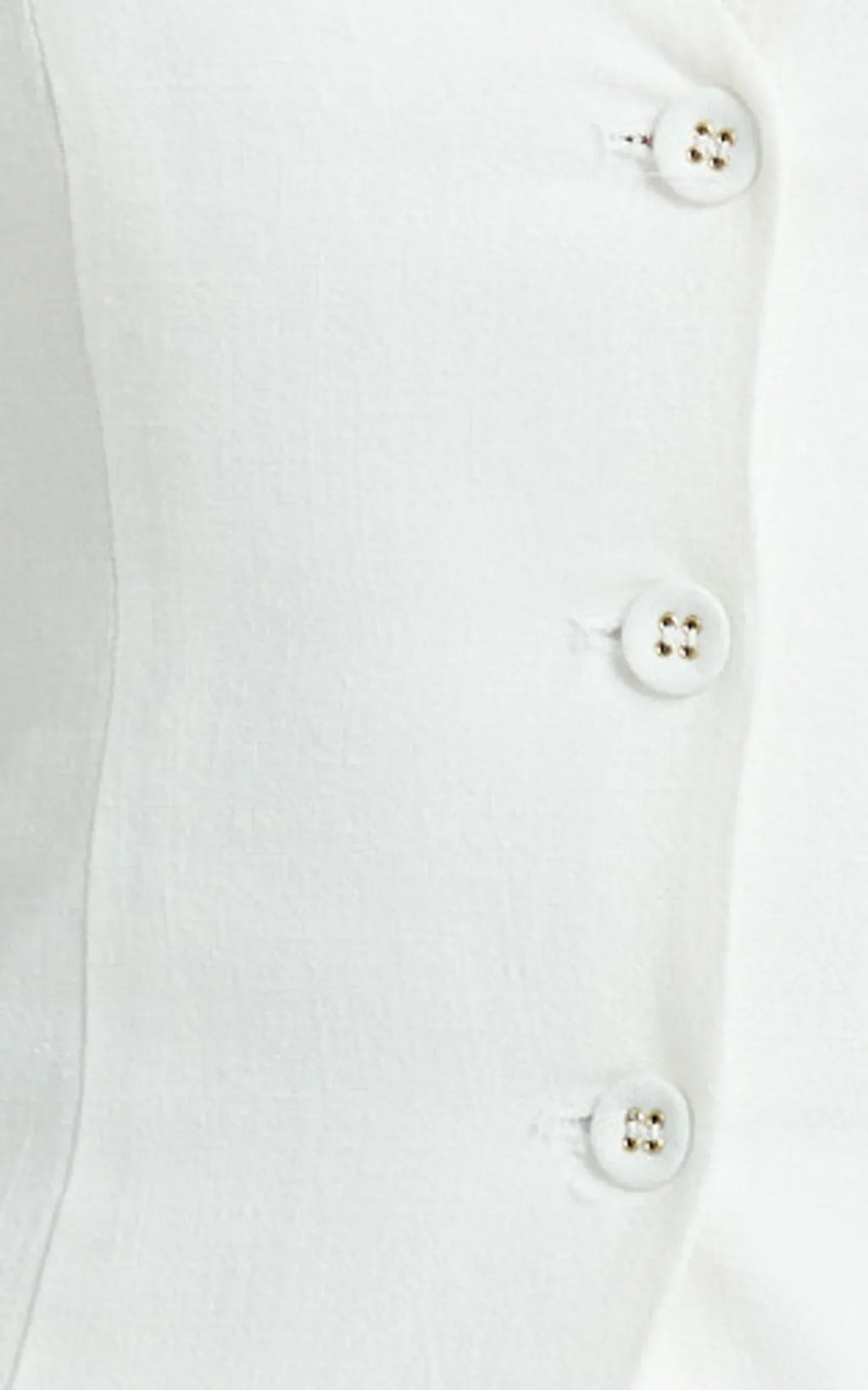 Olivia Top - Longline Linen V Neck Back Tie Vest Top in White