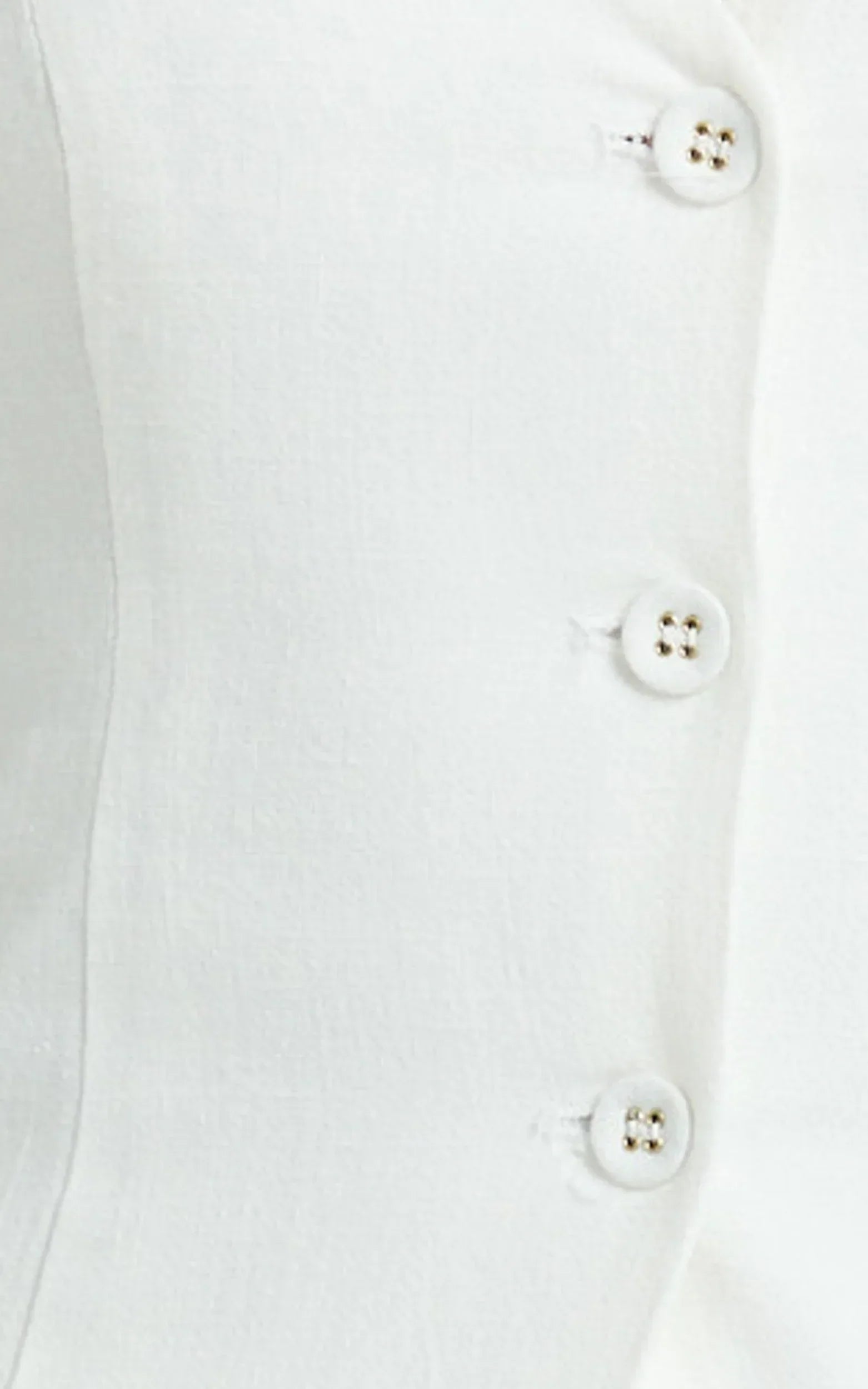 Olivia Top - Longline Linen V Neck Back Tie Vest Top in White