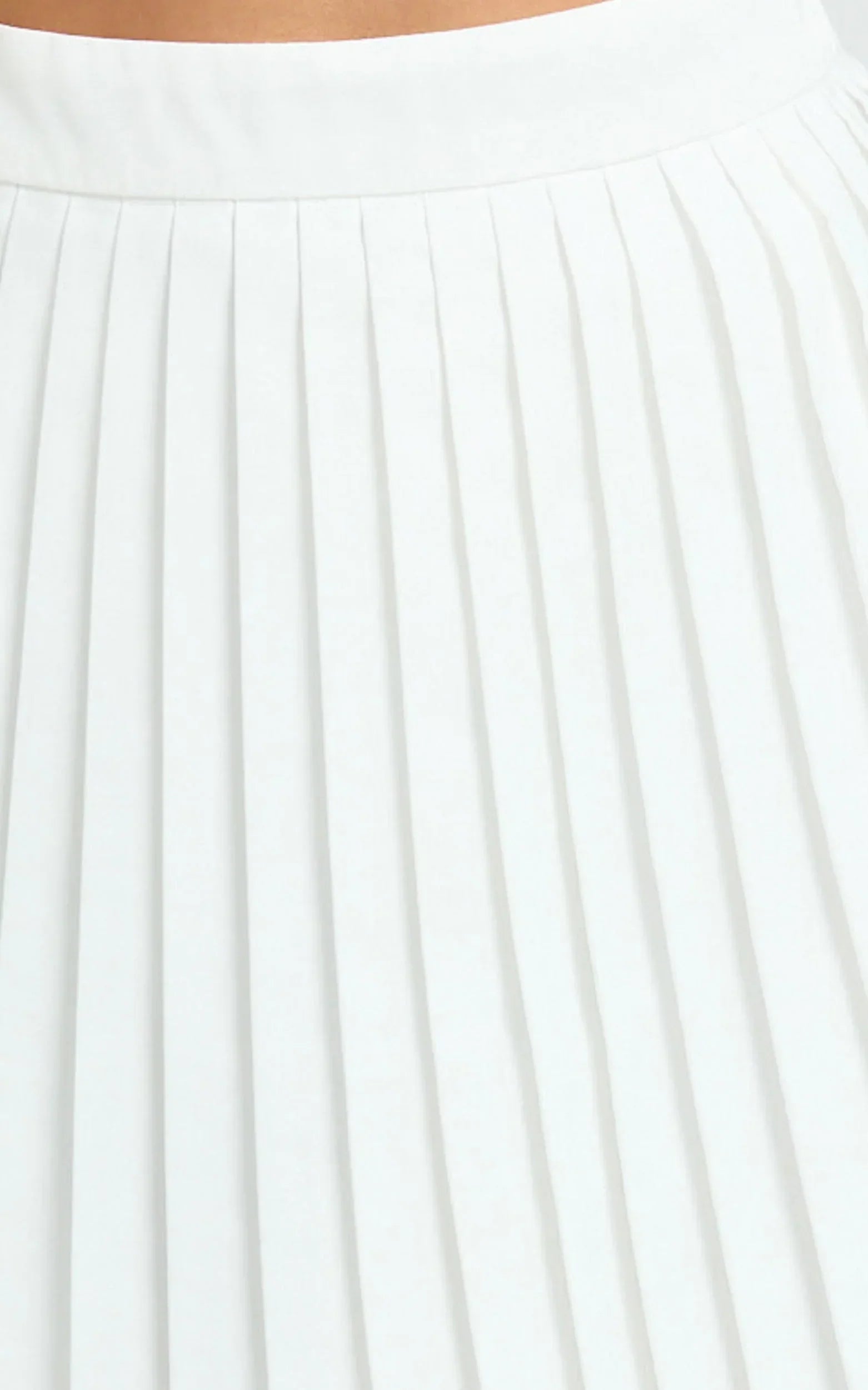 Carrie Mini Skirt - Pleated A Line Skirt in Off White