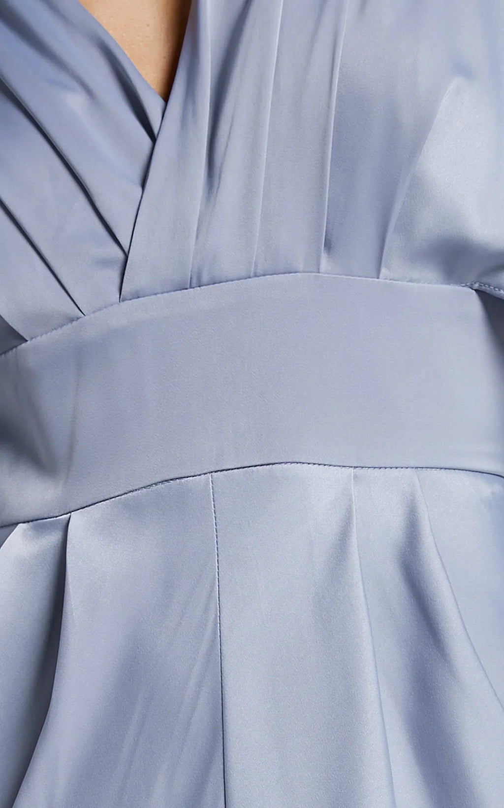 Gemalyn Midi Dress - Angel Sleeve V Neck Split Dress in Sky Blue