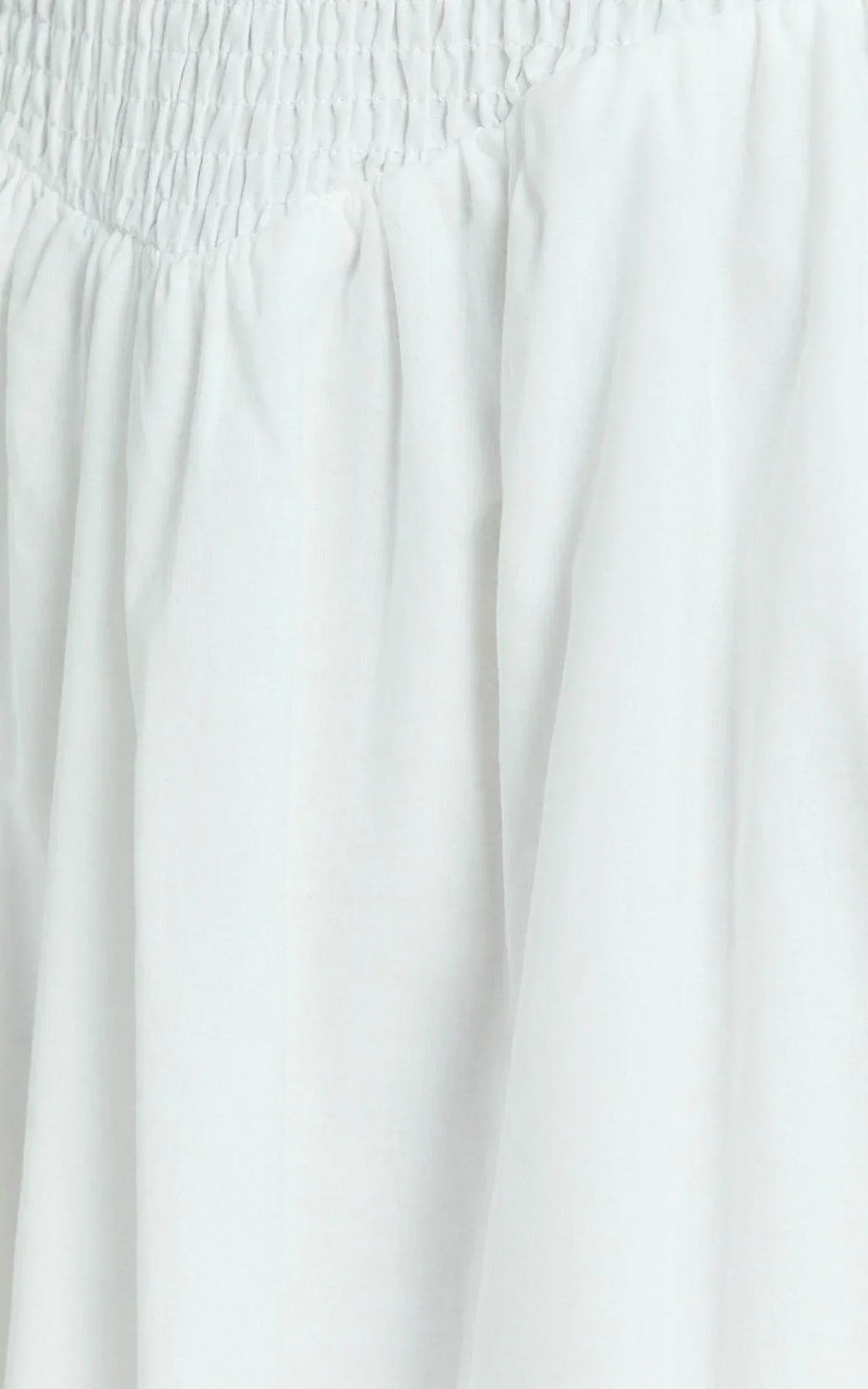 Rammy Maxi Dress - Sleeveless Shirred Dress in White