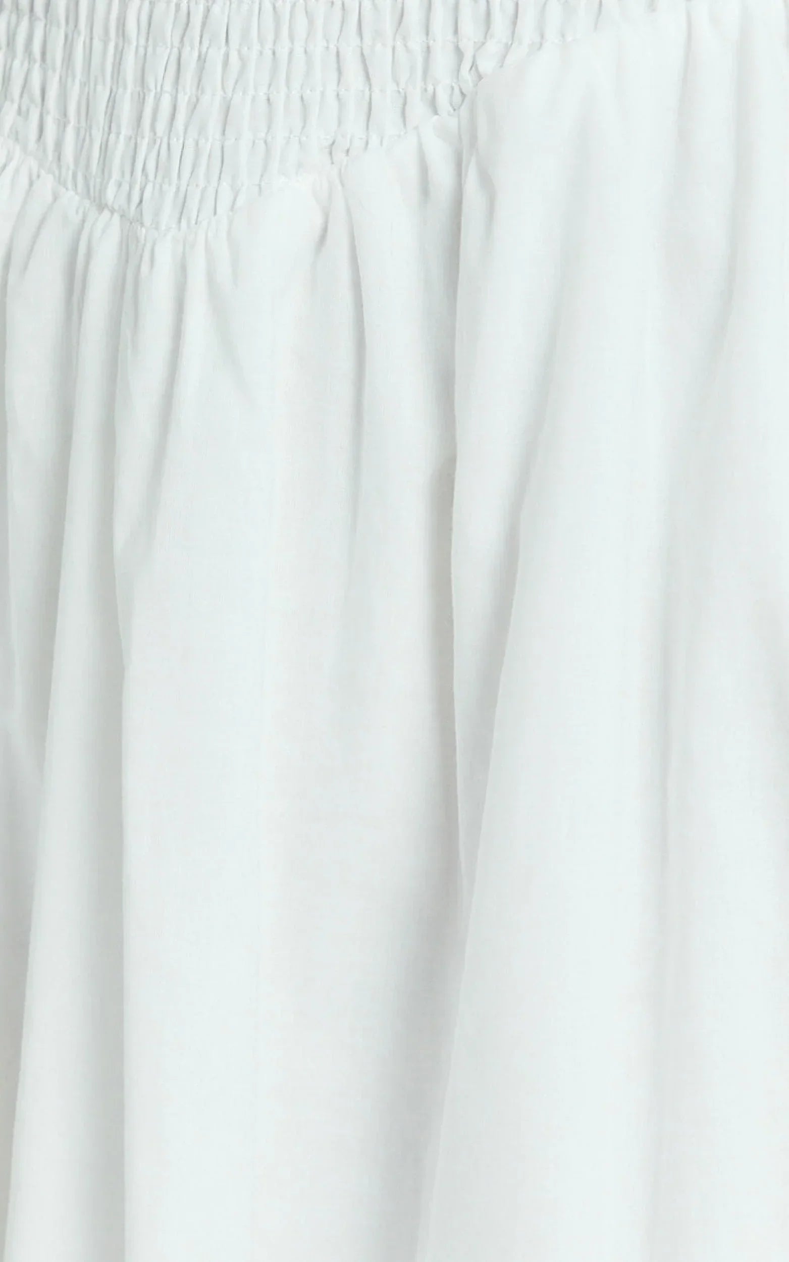 Rammy Maxi Dress - Sleeveless Shirred Dress in White
