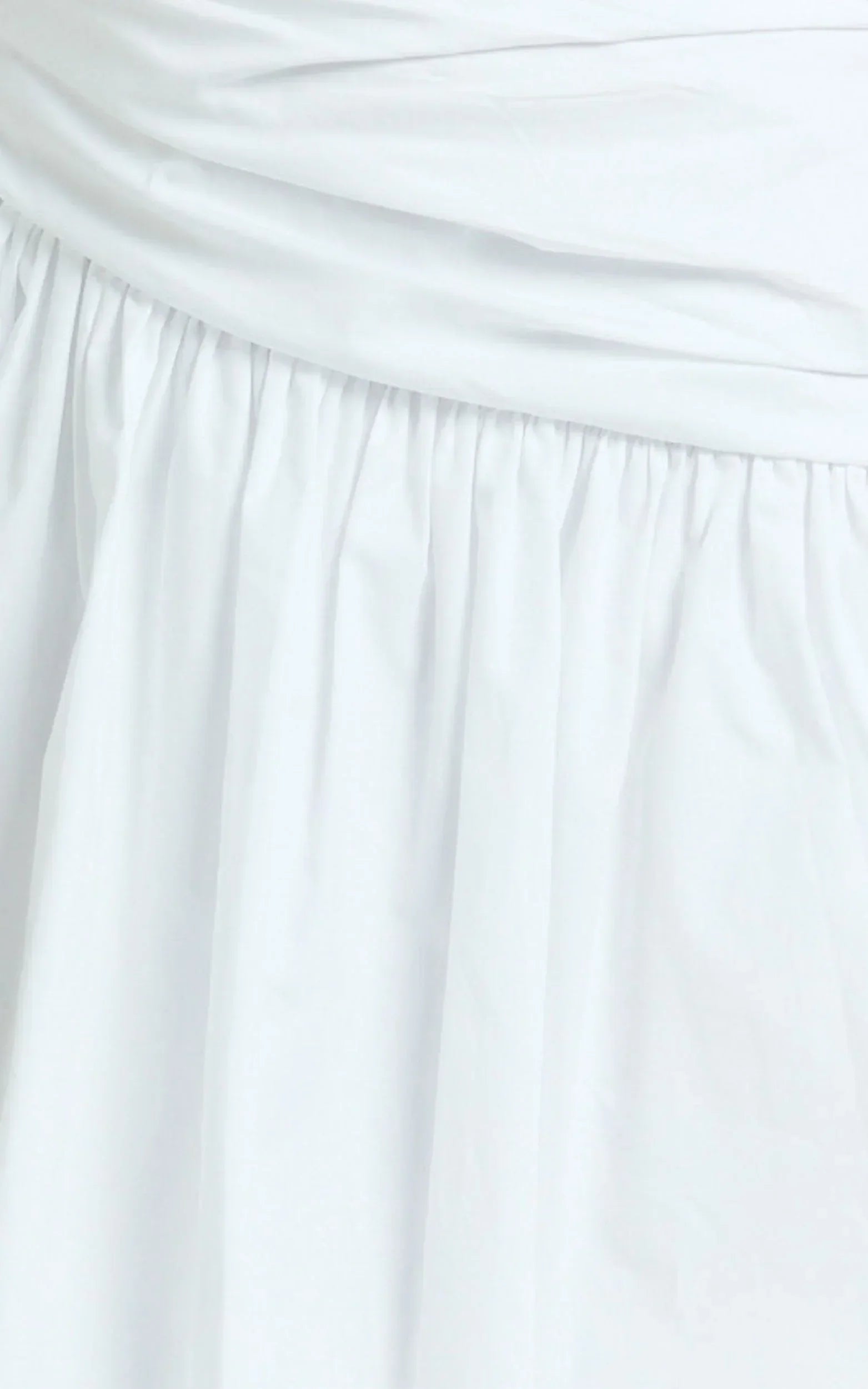 Almera Mini Dress - Strapless Ruched Dress in White
