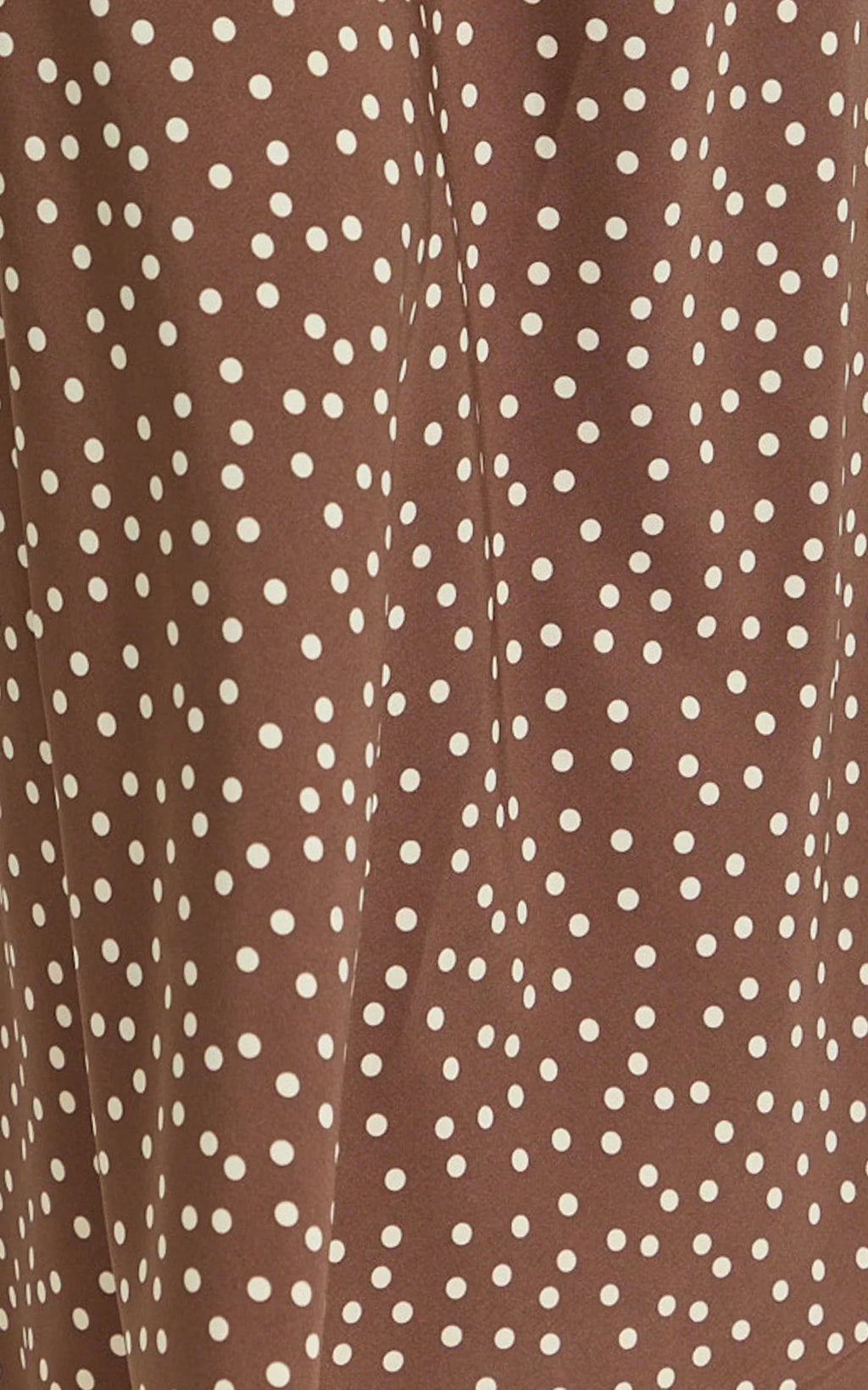 Ruby Maxi Skirt - High Waisted Bias Cut Skirt in Chocolate Polka Dot