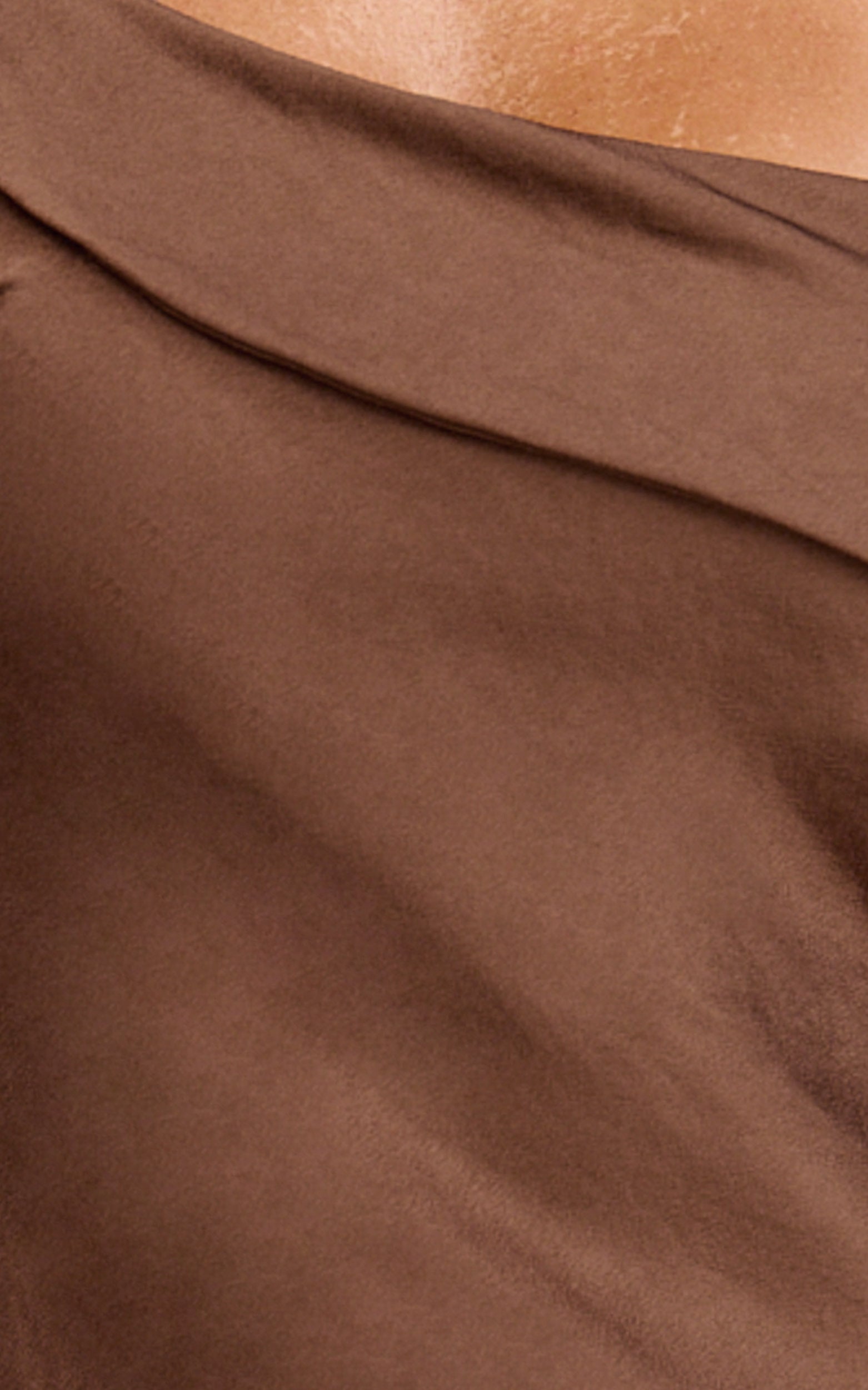 Calix Midi Dress - One Shoulder Slip Dress in Chocolate