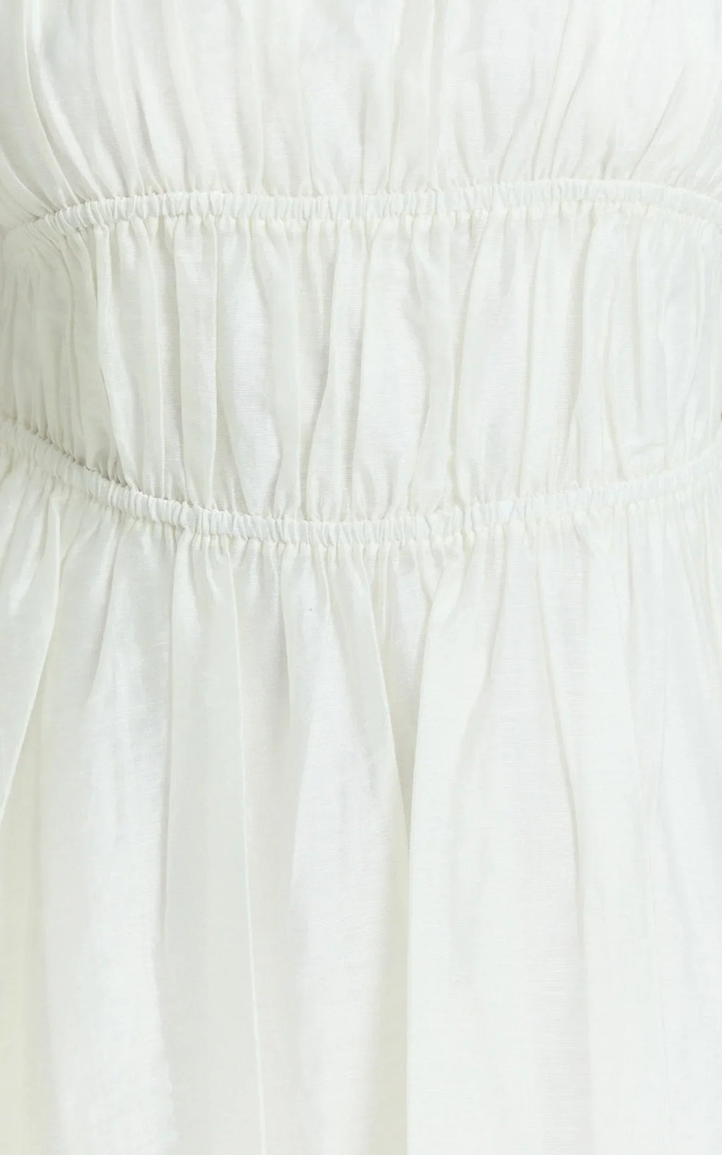 Faith Mini Dress - Sleeveless Ruched Bodice Dress in White