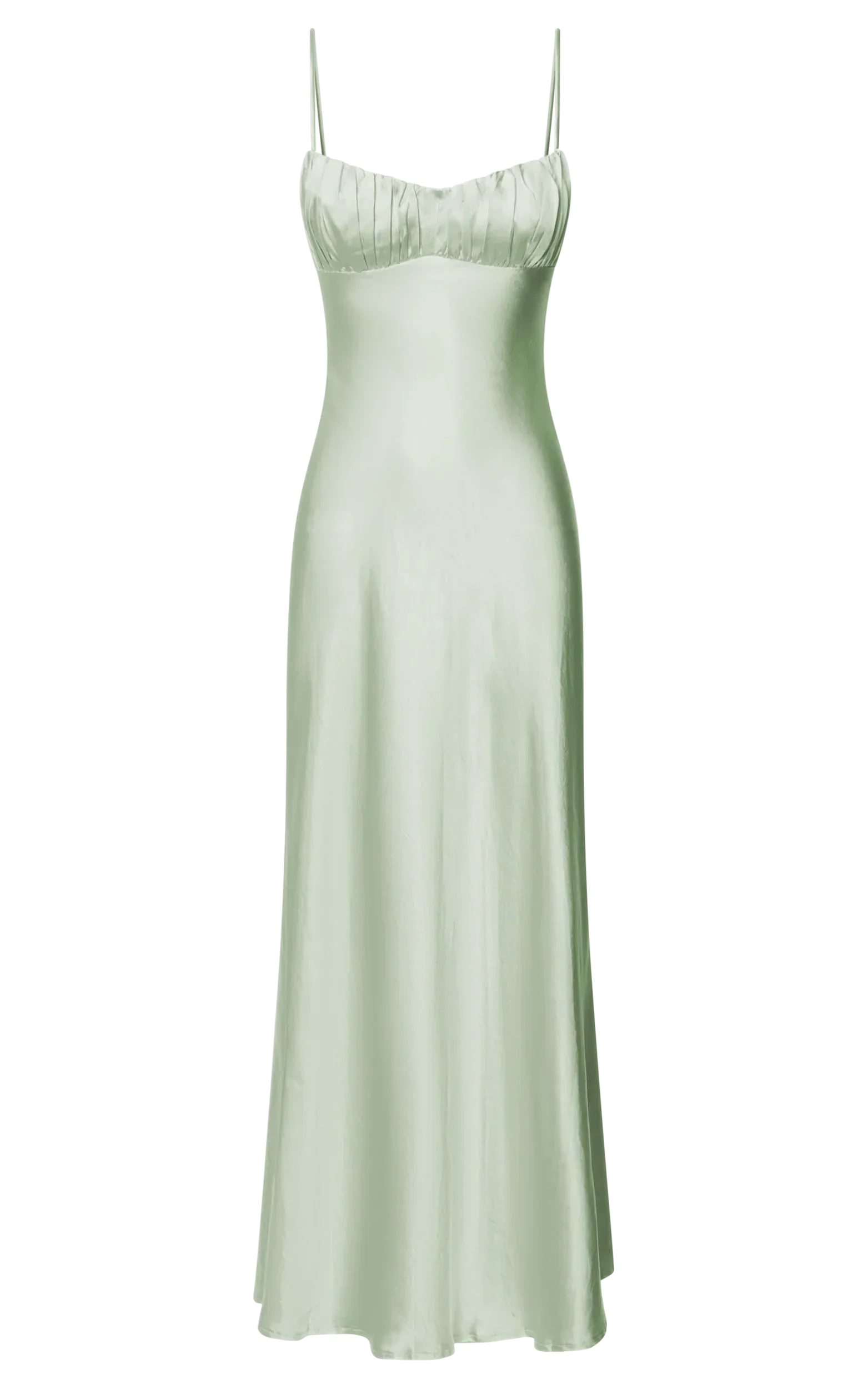 Jonalyn Midi Dress - Open Back Detailing Slip Dress in Sage