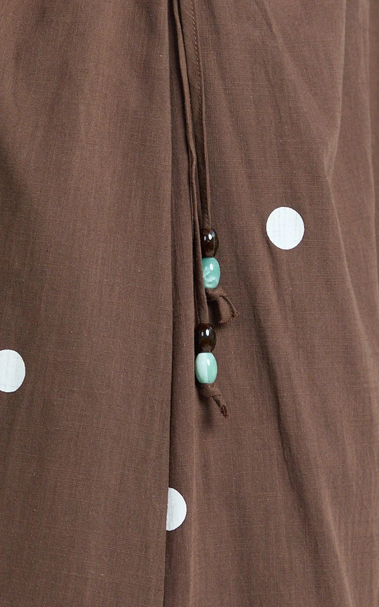 Gia Midi Dress - One Shoulder Dress in Chocolate Polka Dot