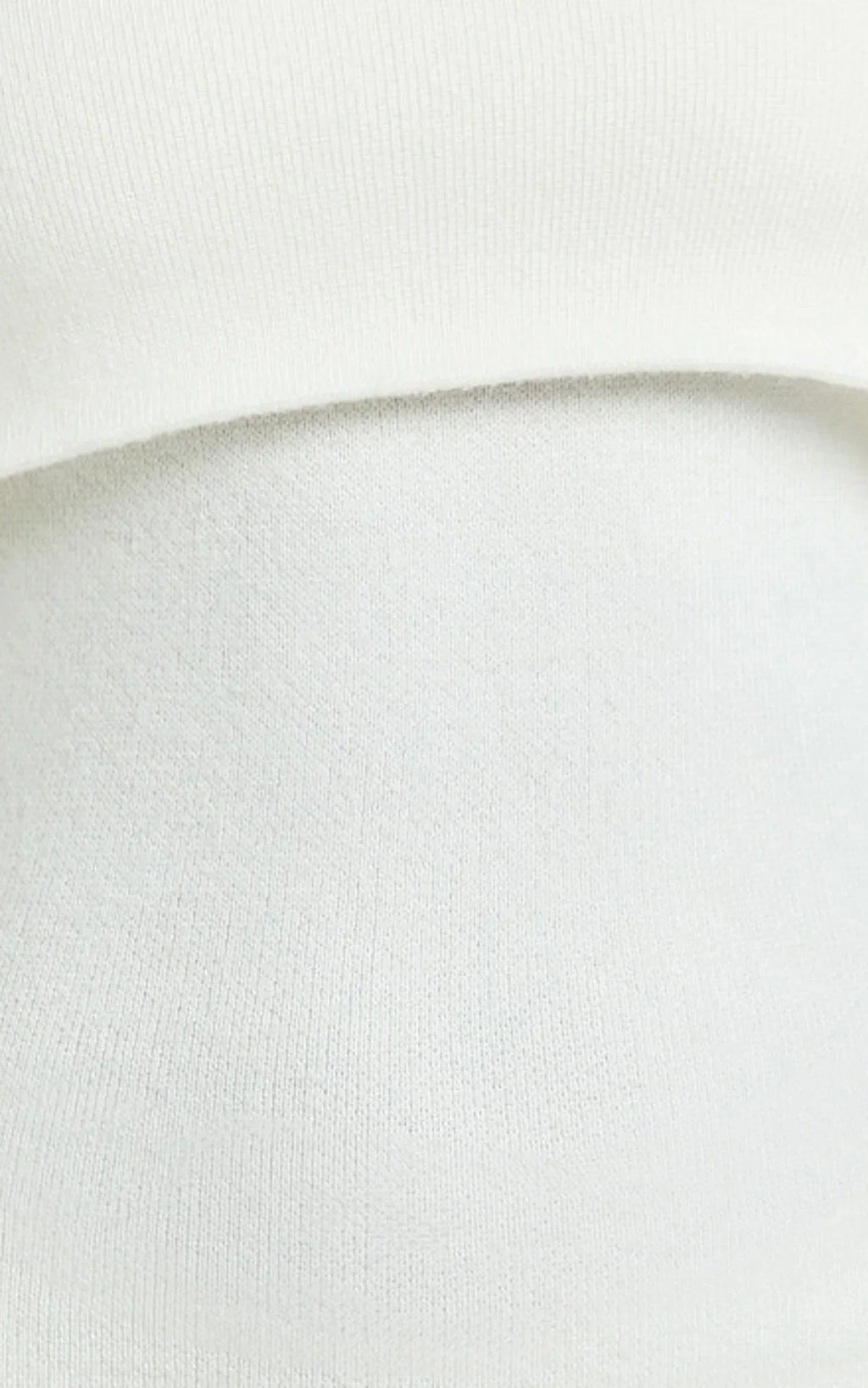 Karina Midi Dress - Long Sleeve Folded Off Shoulder Asymmetric Dress in Cream
