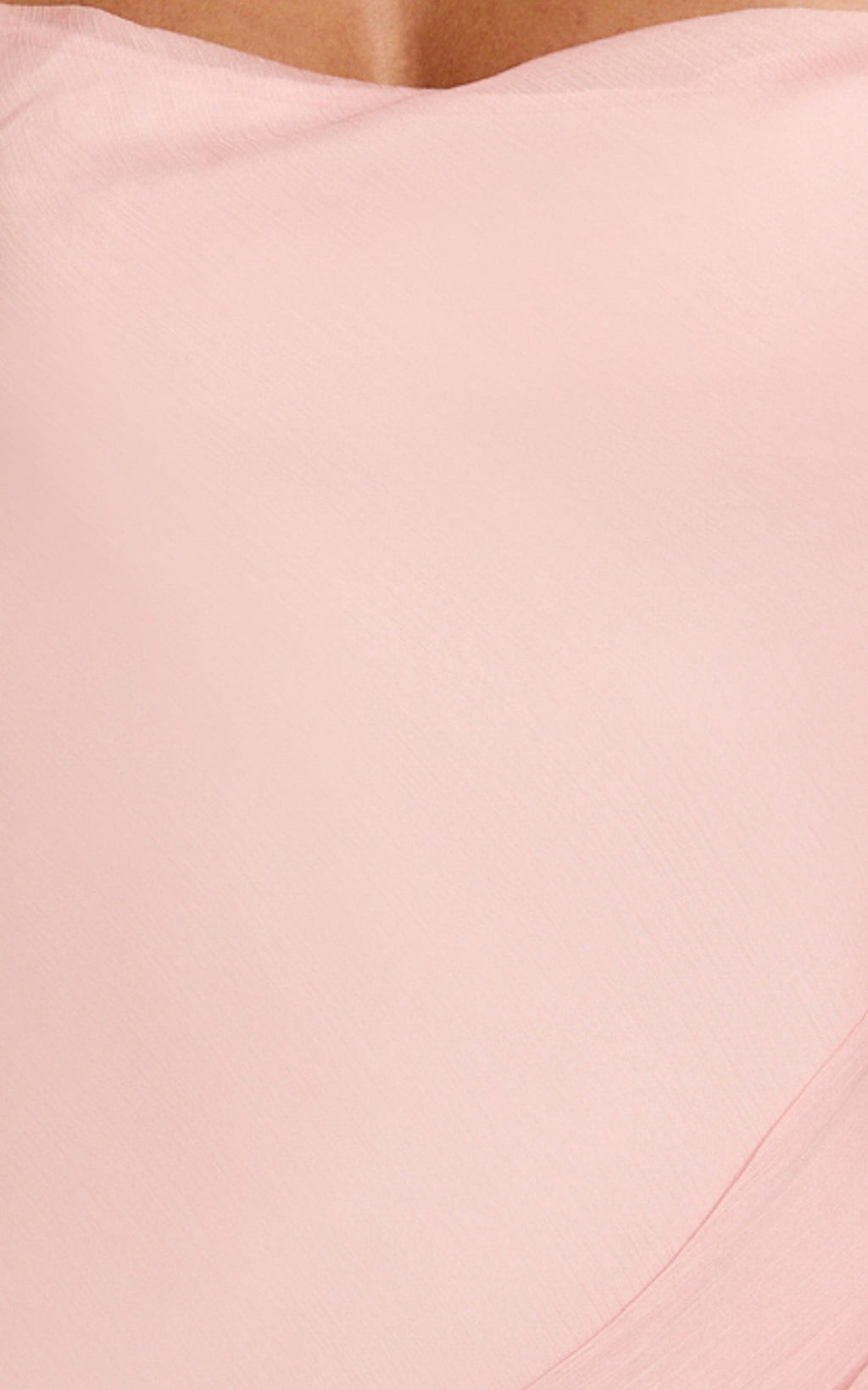 Idris Midi Dress - Cowl Neck Draped Sash Godet Dress in Soft Pink