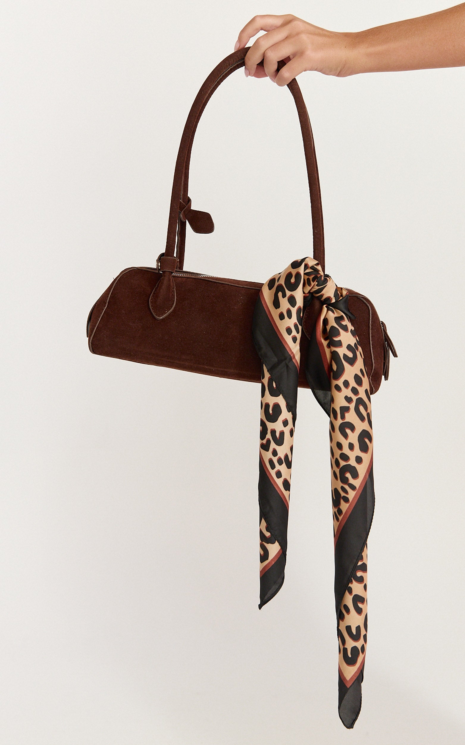 Izzy Scarf - Head Scarf in Brown Leopard Print