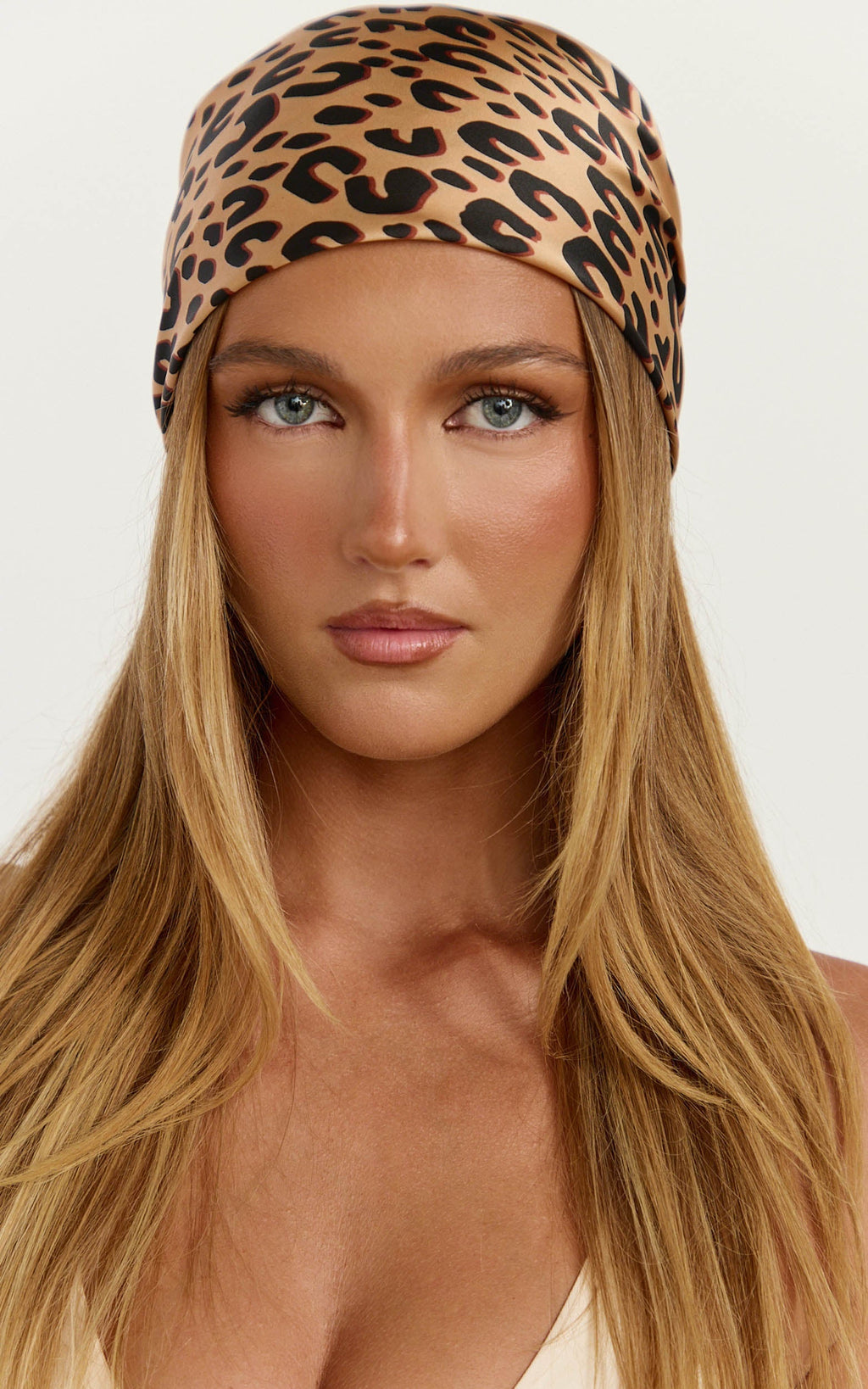 Izzy Scarf - Head Scarf in Brown Leopard Print
