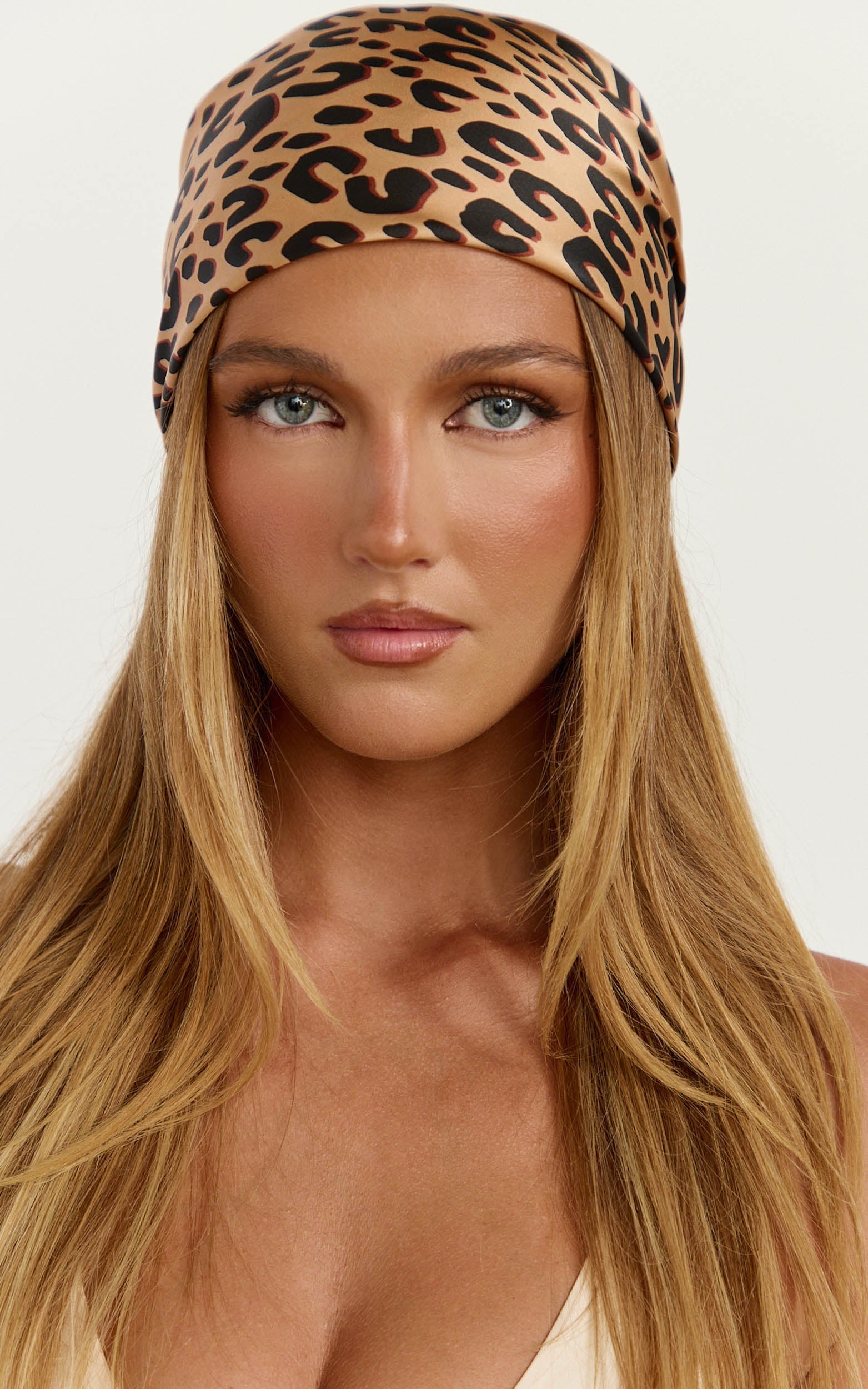 Izzy Scarf - Head Scarf in Brown Leopard Print