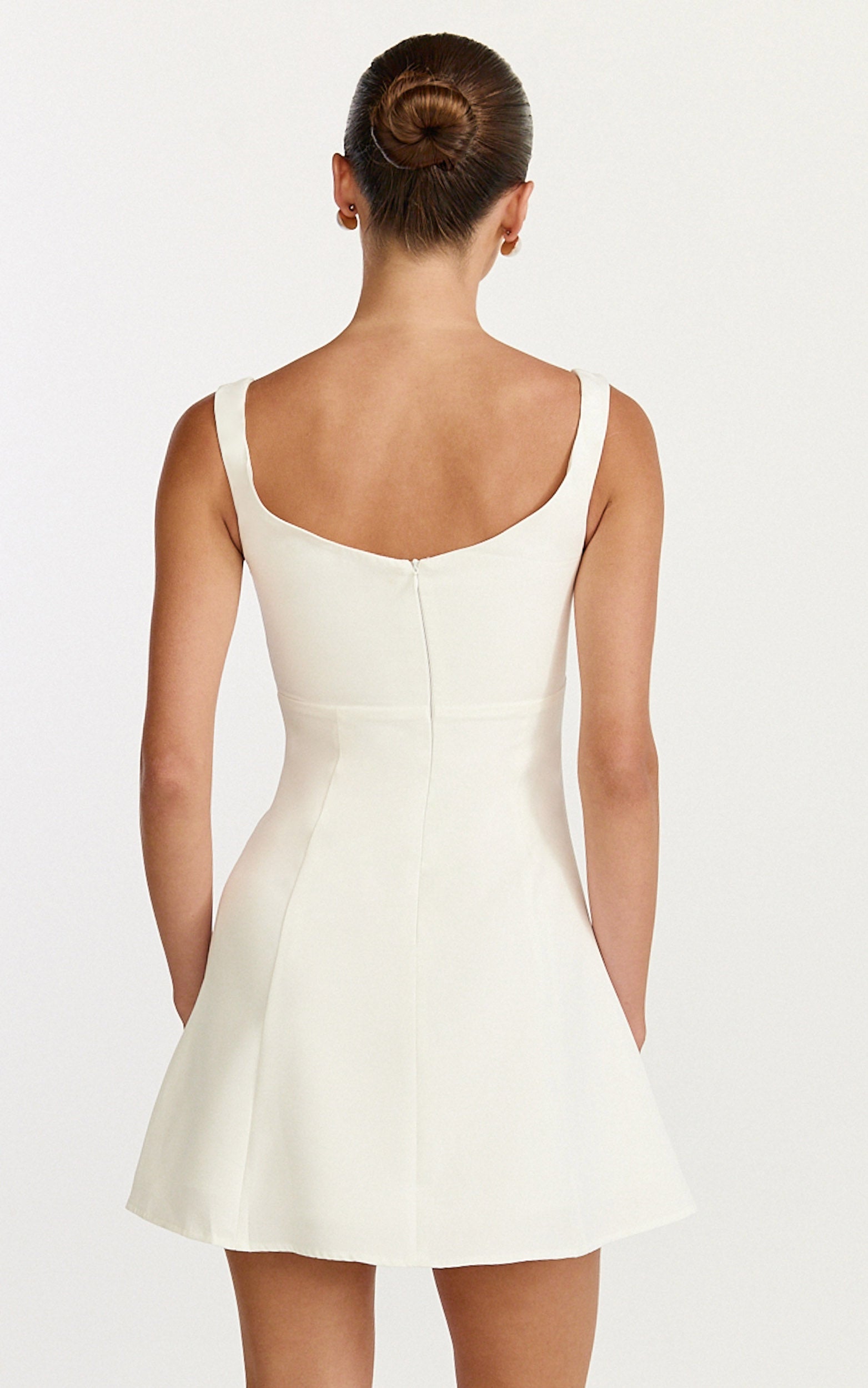 Jayce Mini Dress - Off The Shoulder A Line Dress in White