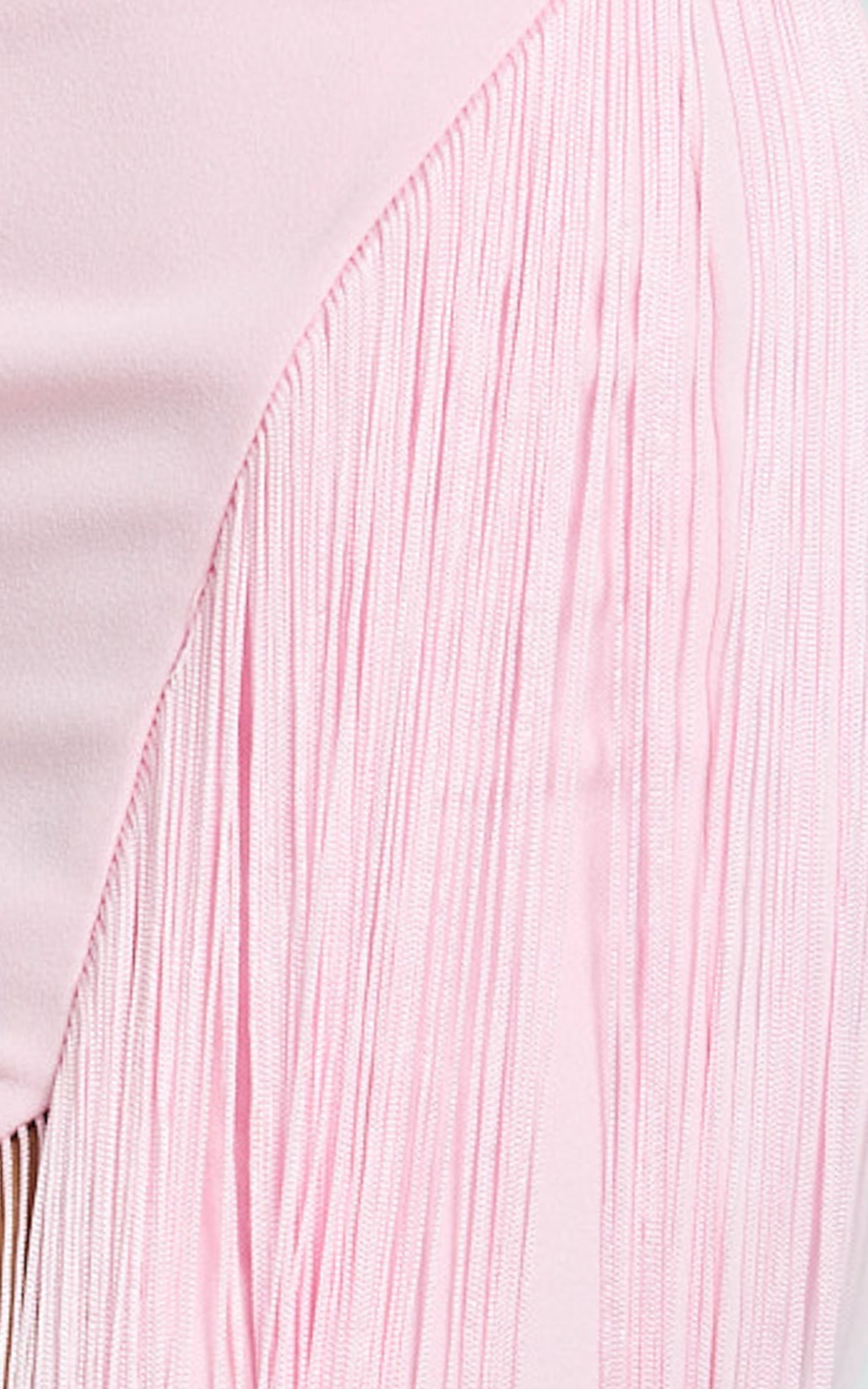 Joanne Maxi Dress - Scoop Neck Fringe Dress in Pink