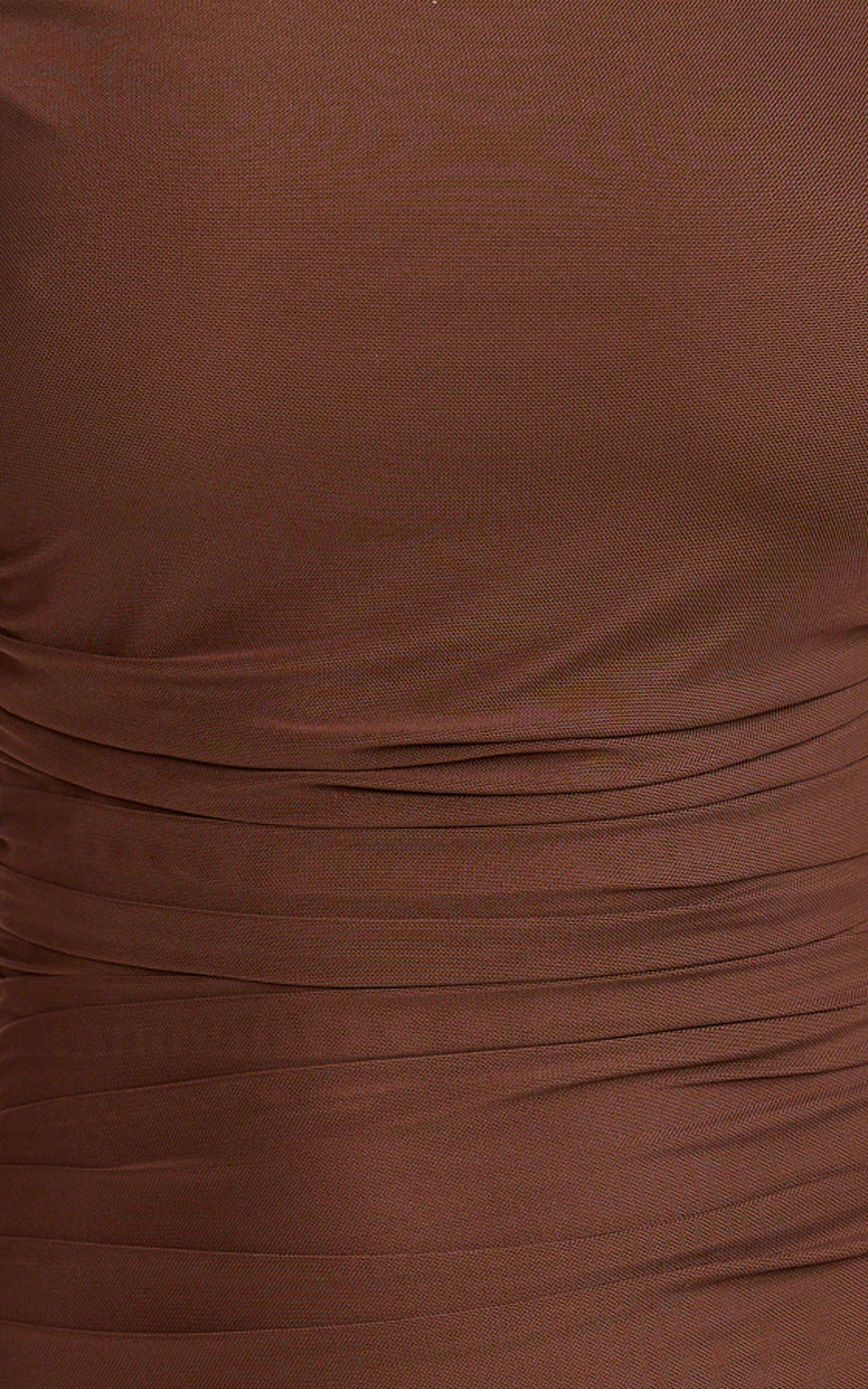 Judee Midi Dress - One Shoulder High Side Split Dress in Chocolate