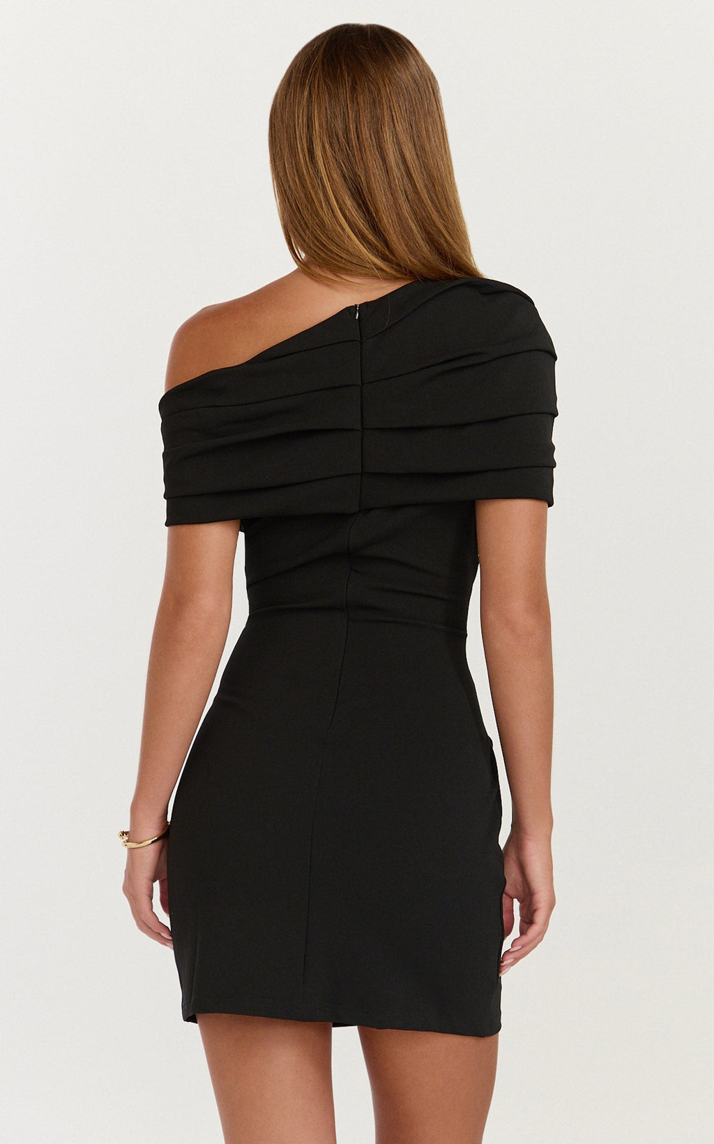 Kairose Mini Dress - Asymmetrical Sleeve Dress in Black