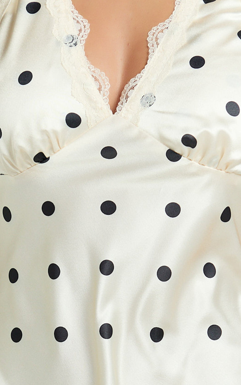 Lioness - Stars Align Mini Dress in Cream Polka