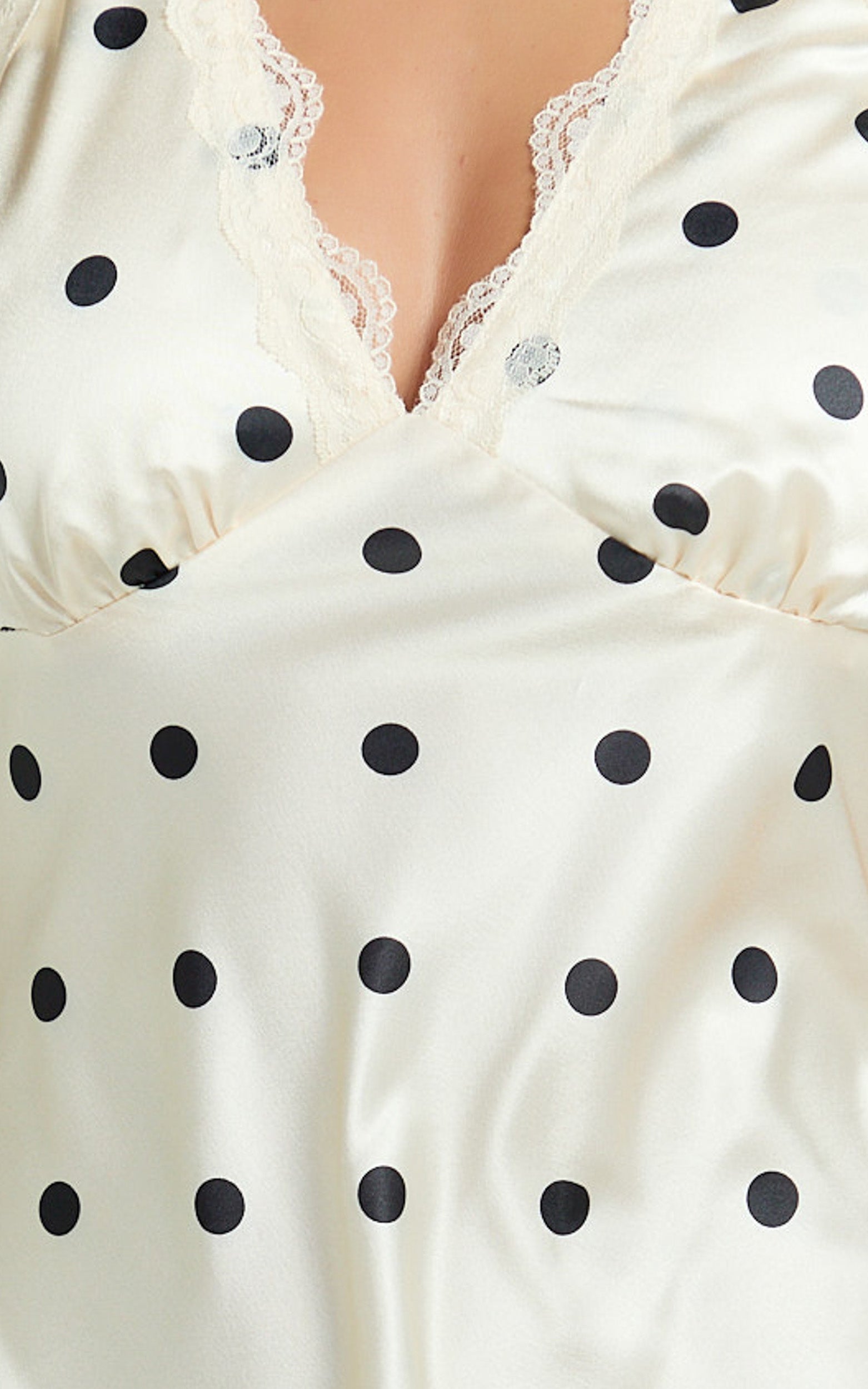 Lioness - Stars Align Mini Dress in Cream Polka
