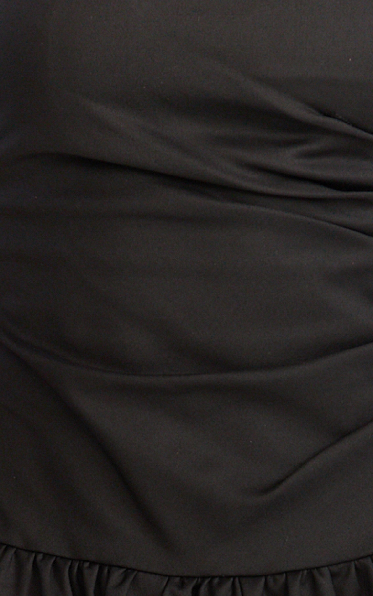Louisa Midi Dress - Strapless Side Ruched Dropped Waist Fit And Flare Dress in Black