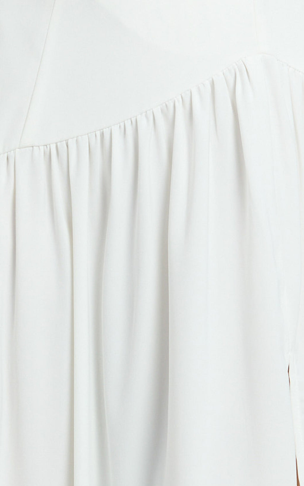 Nadiane Midi Dress - Strapless Asymmetric Drop Waist Dress in Off White