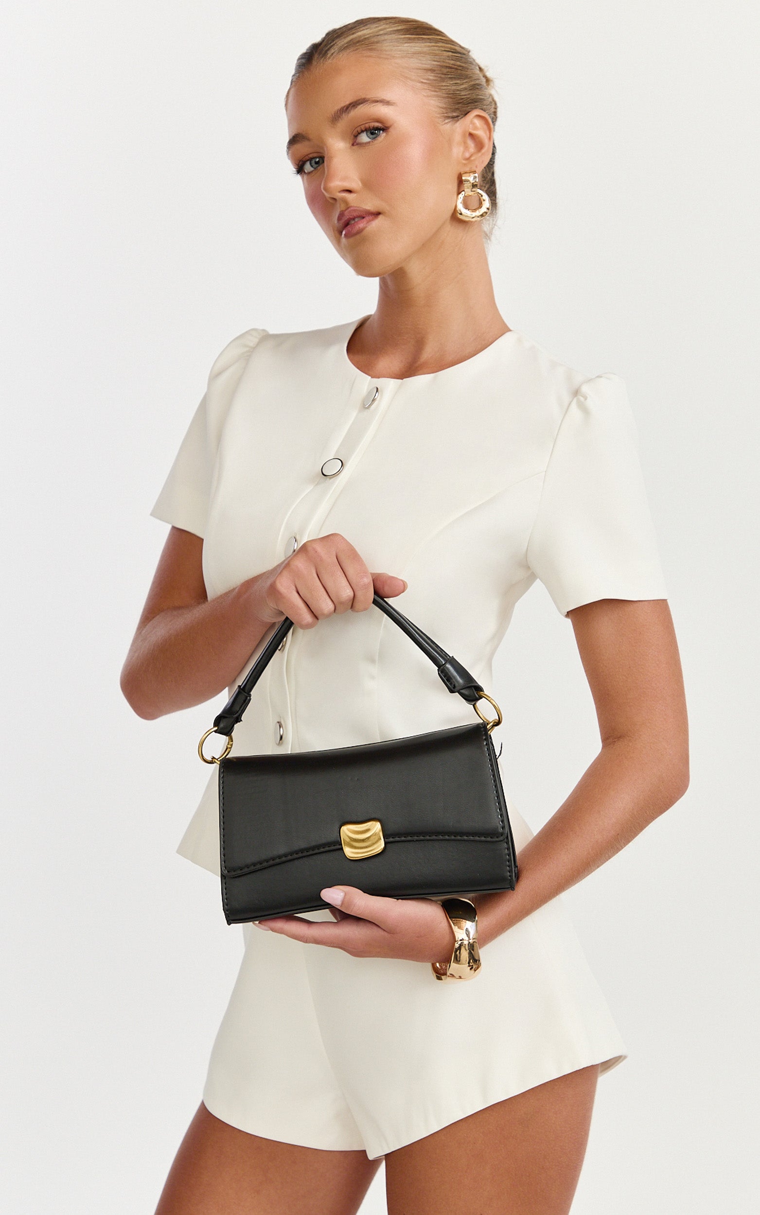 Natalie Bag - Gold Detail Bag in Black