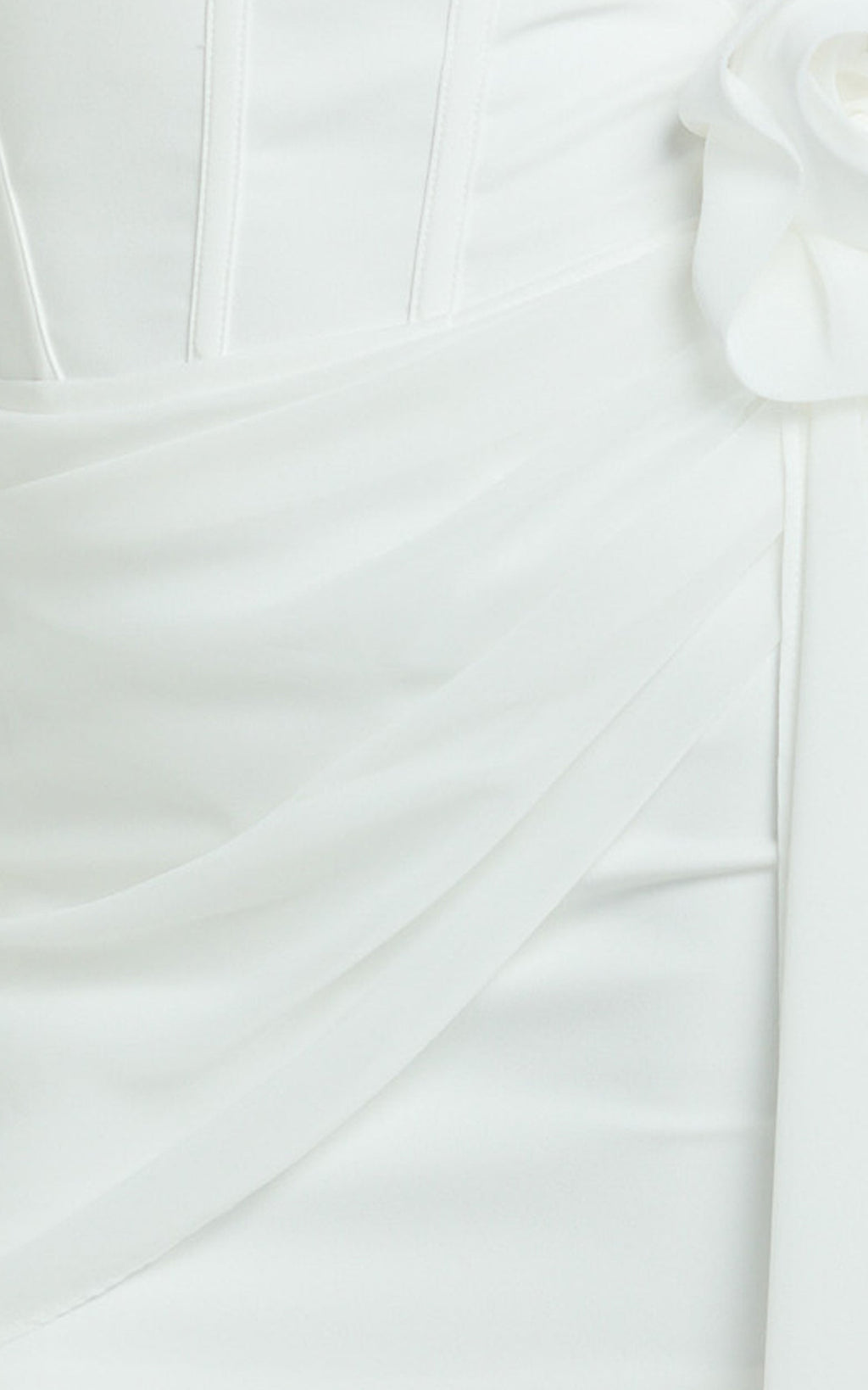 Riley Mini Dress - Strapless Draped Corset Bodycon Dress in White
