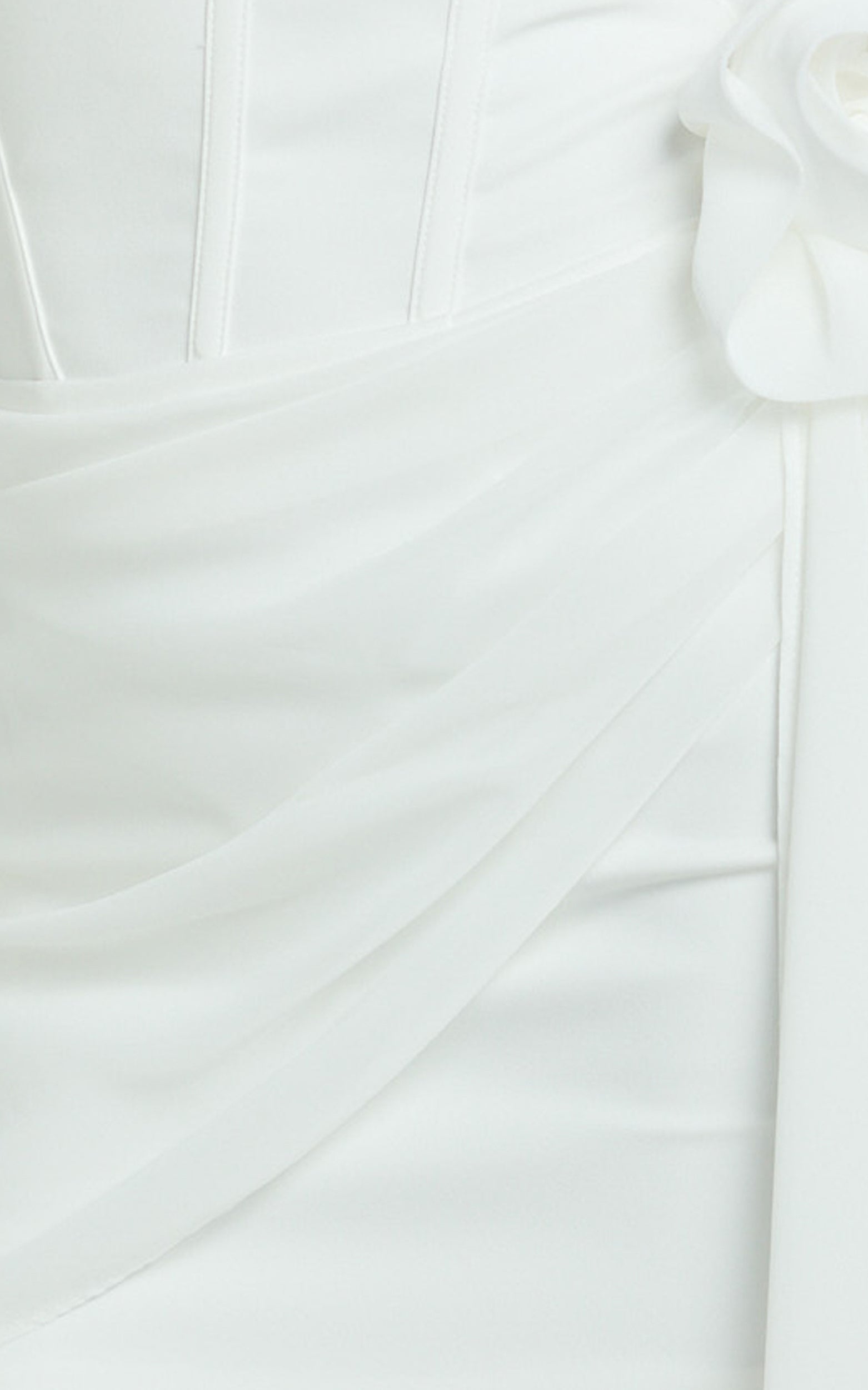 Riley Mini Dress - Strapless Draped Corset Bodycon Dress in White