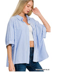 Oversized Stripe Button Down Shirt