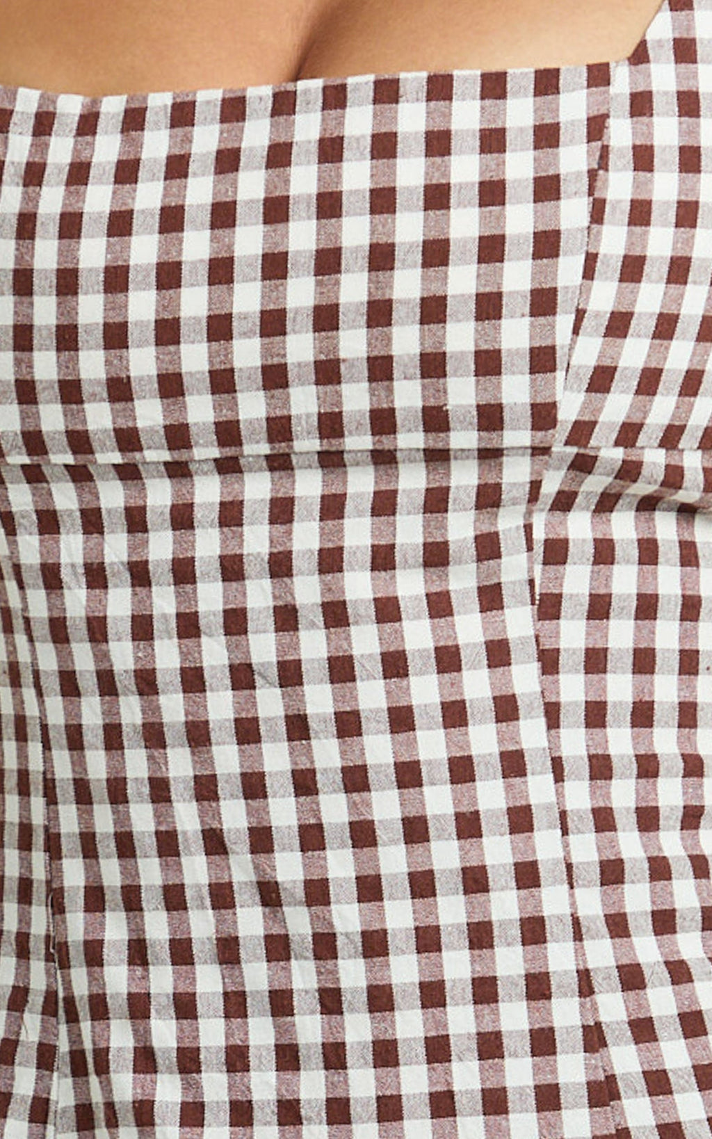 Sophia Mini Dress - Drop Waist Fit And Flare Mini Dress in Chocolate Gingham