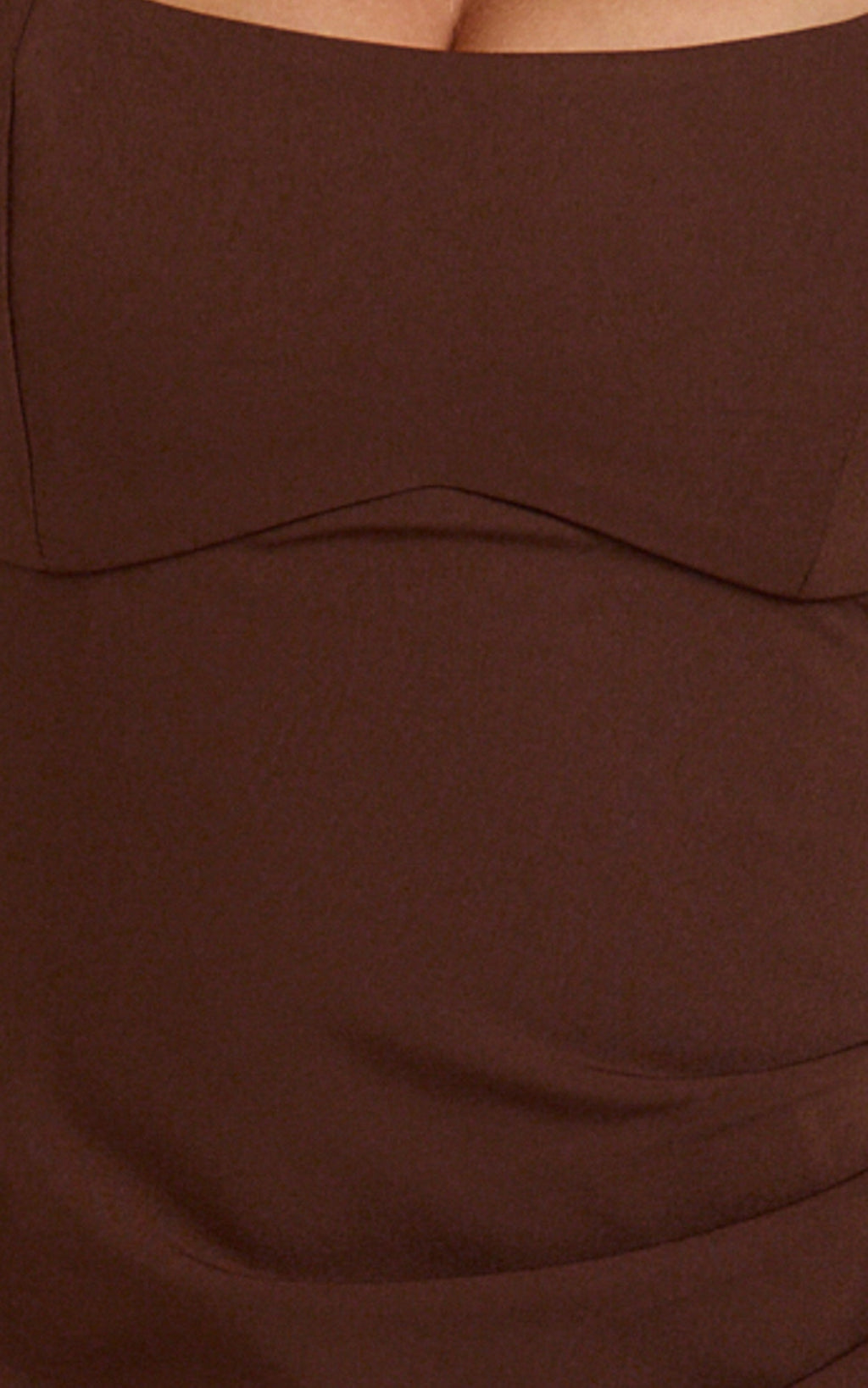 Stormi Mini Dress - Balconette Shaping Fitted Dress in Chocolate